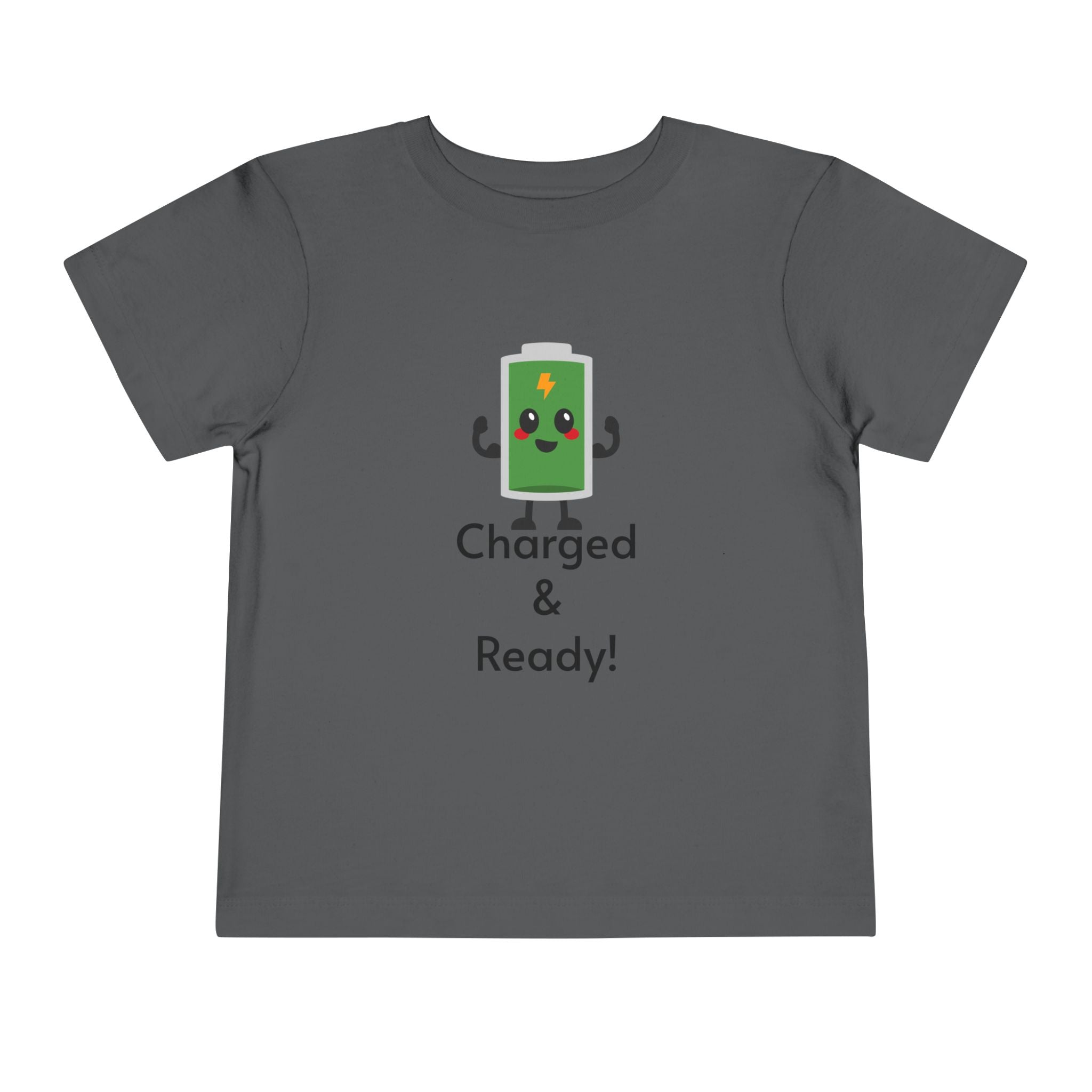 "100% Charged" Toddler Shirt | Funny No Nap Kids Outfit