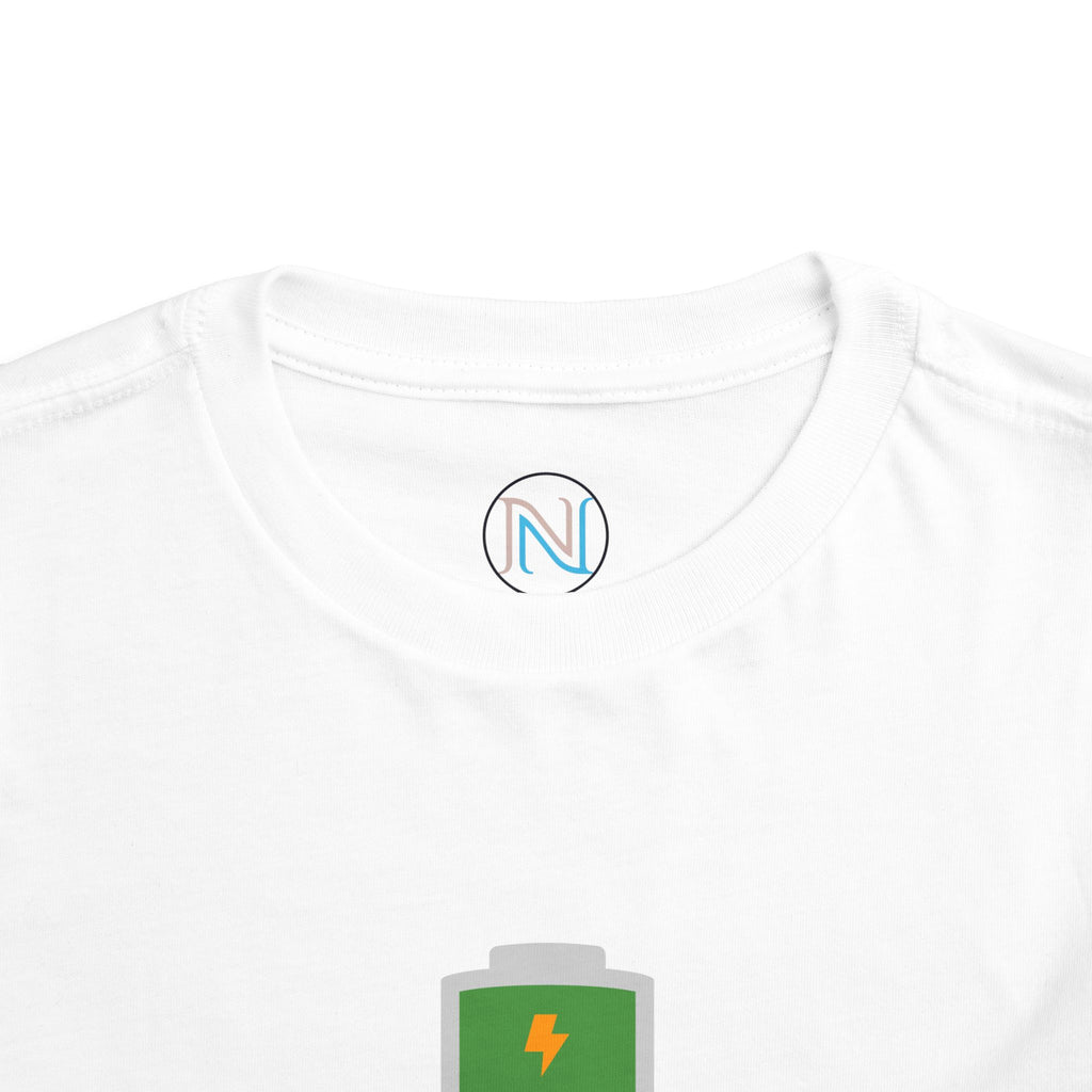 "100% Charged" Toddler Shirt | Funny No Nap Kids Outfit