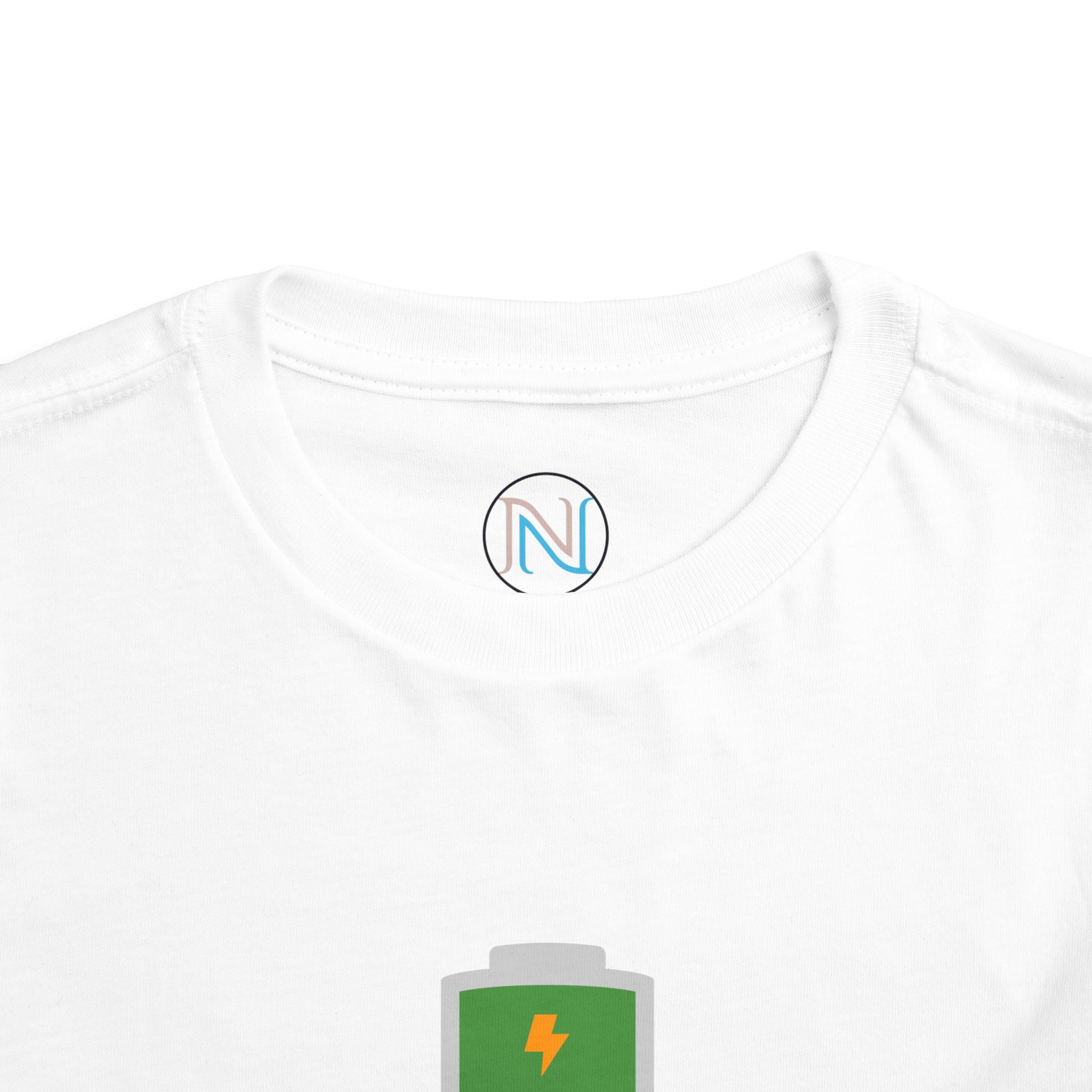 "100% Charged" Toddler Shirt | Funny No Nap Kids Outfit