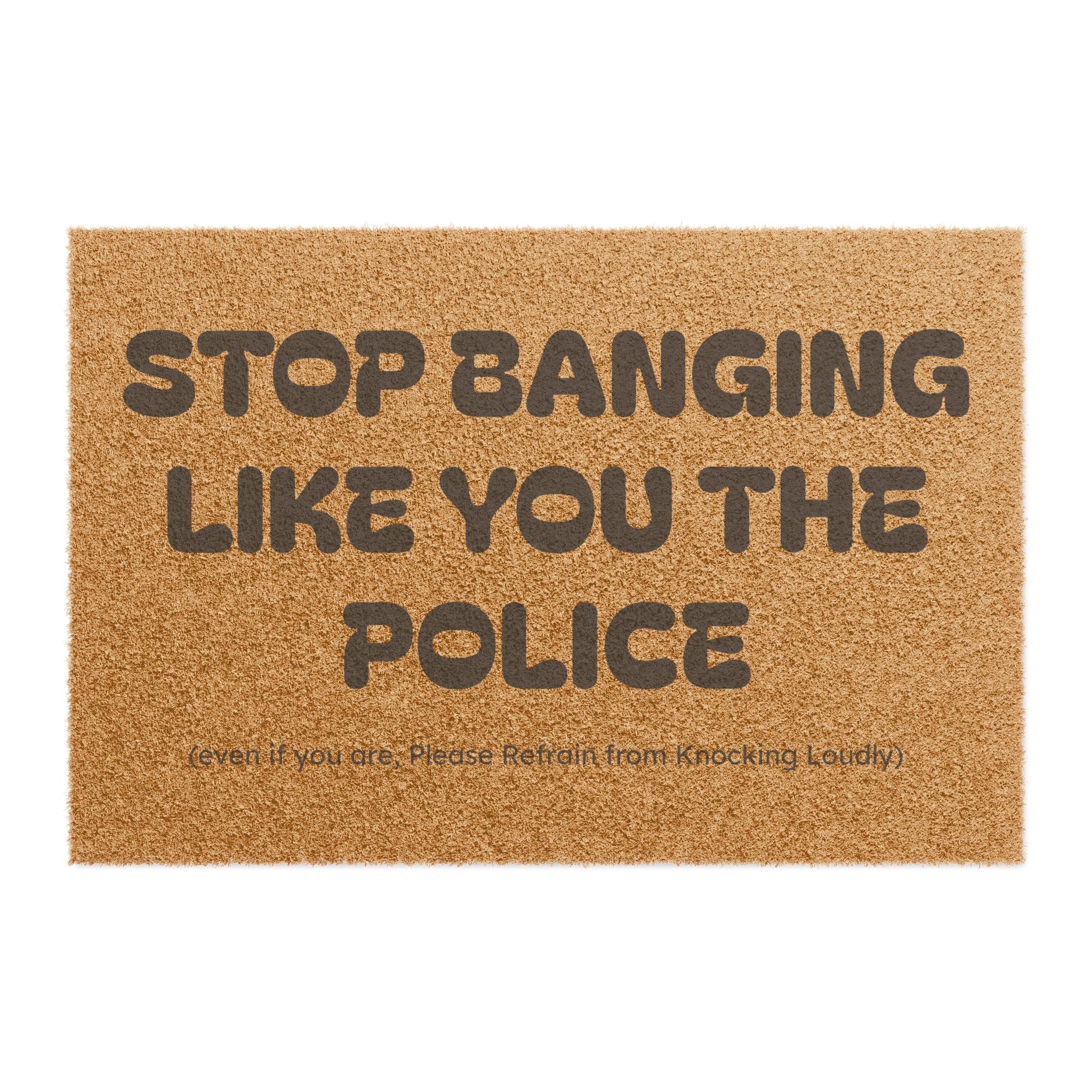 The "Knock Quietly" Funny Welcome Mat