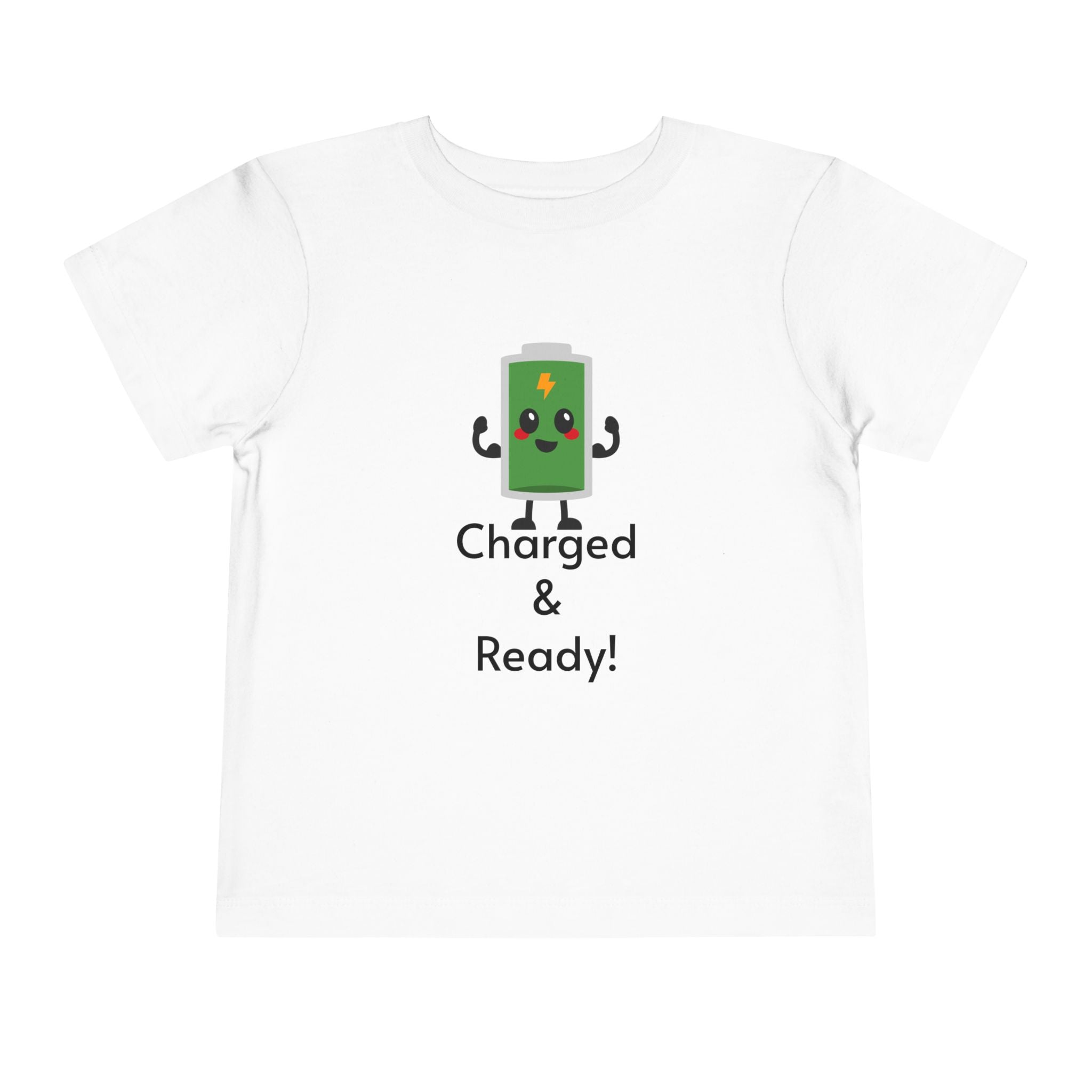 "100% Charged" Toddler Shirt | Funny No Nap Kids Outfit