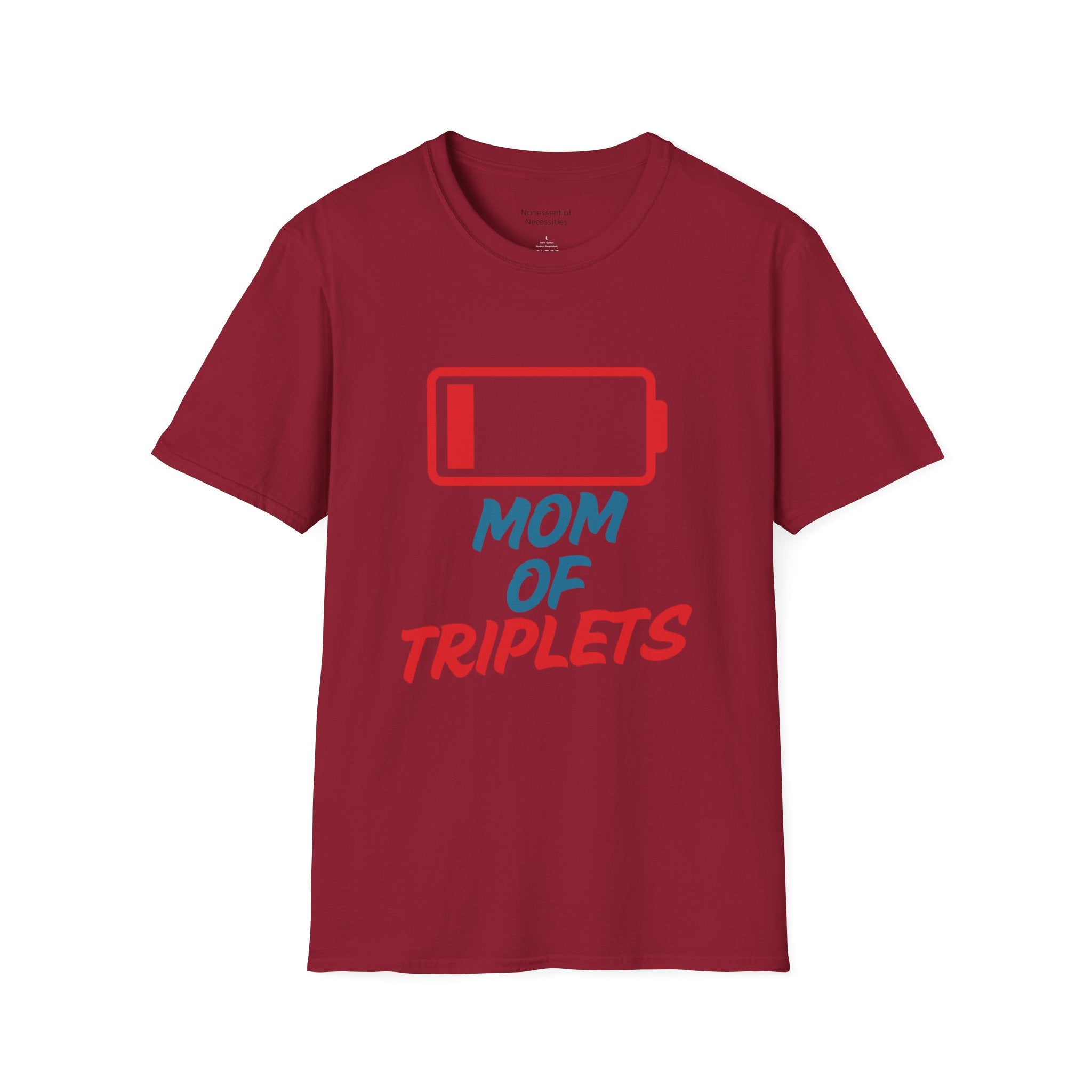 "Mom of Triplets" Low Battery T-Shirt