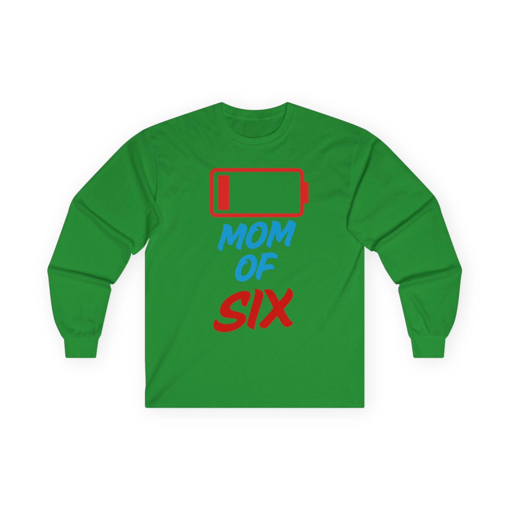 Mom of Six Low Battery Long Sleeve Tee