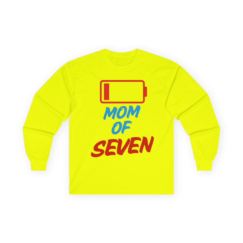Mom of Seven Low Battery Long Sleeve Tee