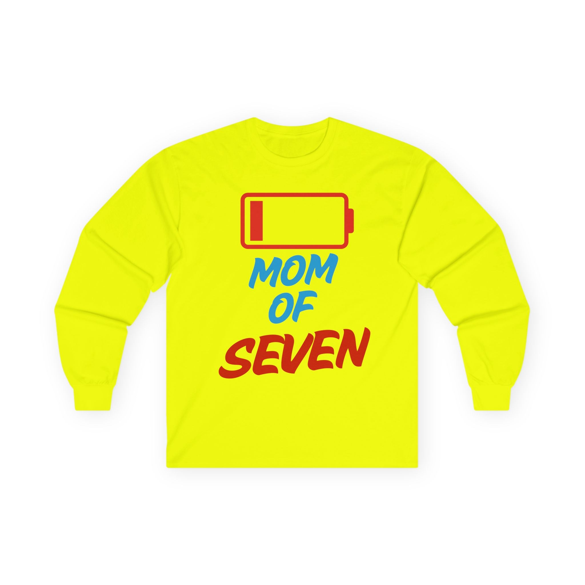 Mom of Seven Low Battery Long Sleeve Tee
