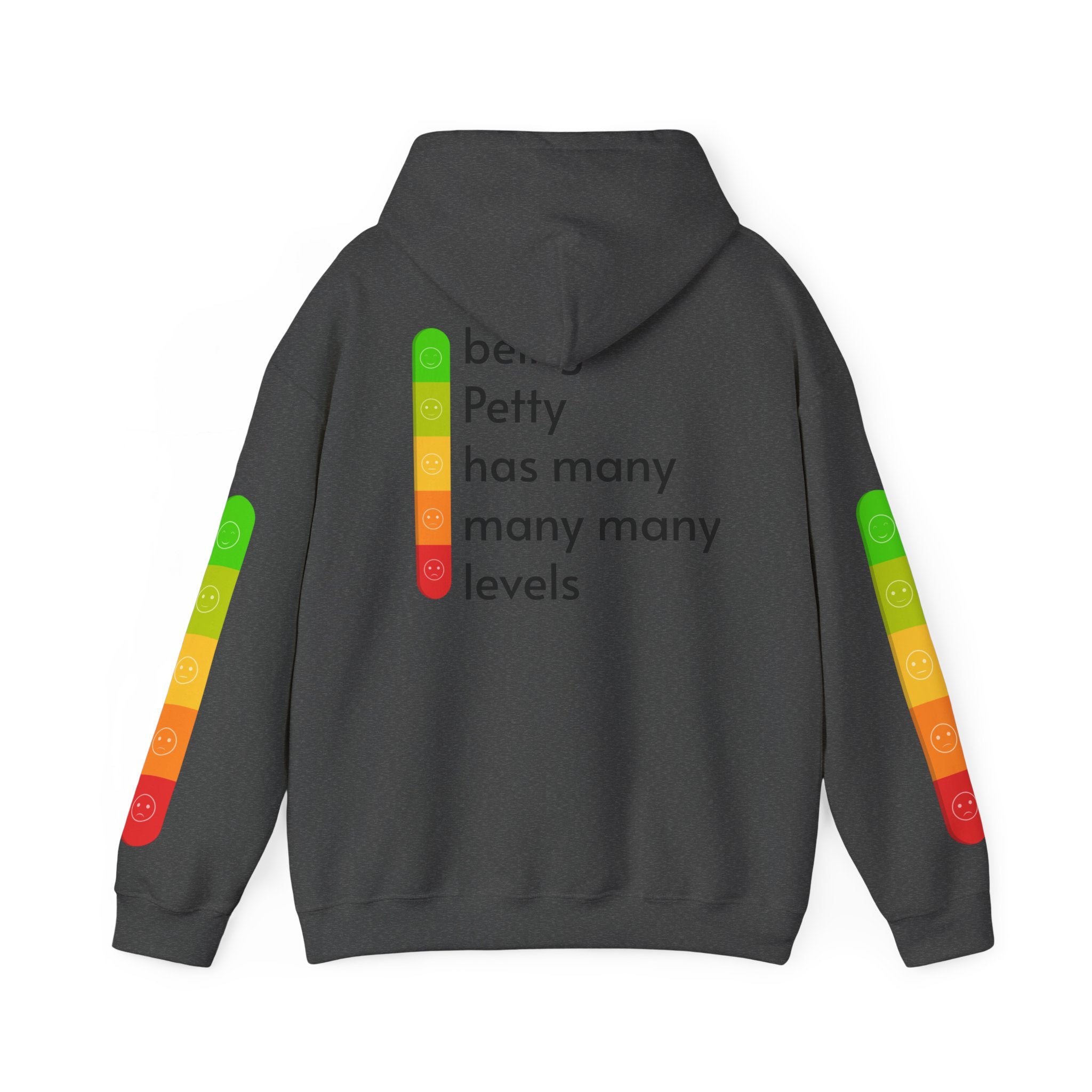 Petty Levels Meter Hoodie - Funny Sarcastic Graphic Hooded Sweatshirt