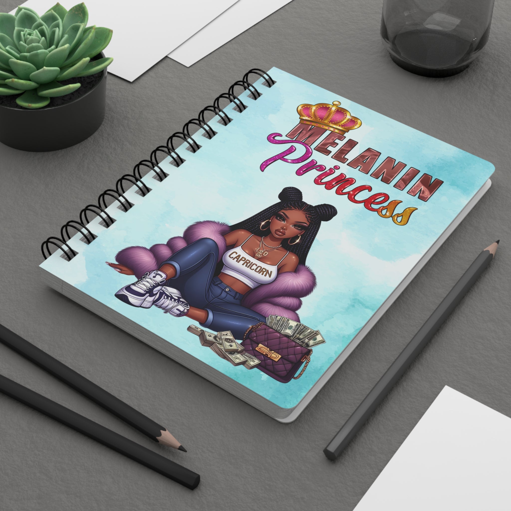 Capricorn Zodiac Journal | Melanin Princess Edition | Legacy & Business Notebook