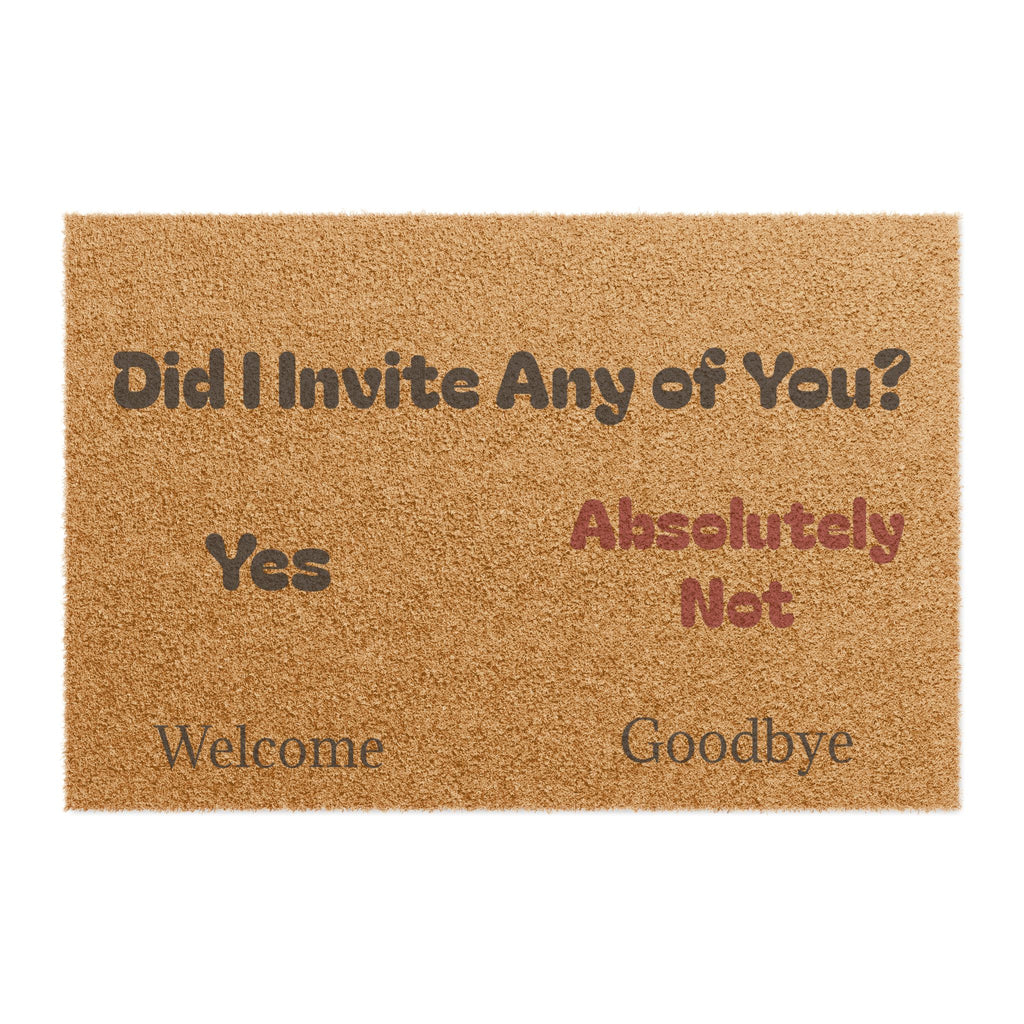 "Did I Invite You?" Flowchart Doormat | Funny Welcome Mat
