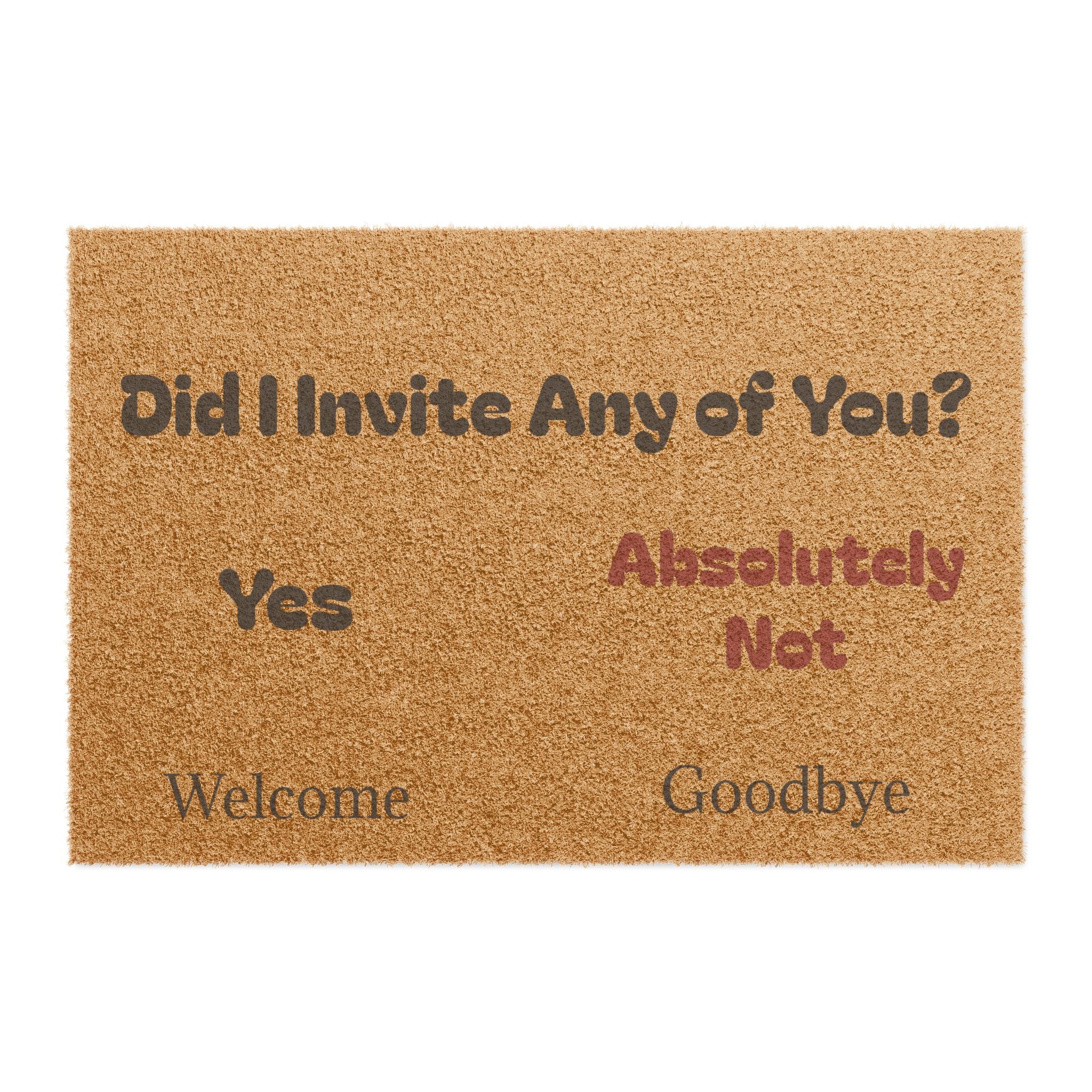 "Did I Invite You?" Flowchart Doormat | Funny Welcome Mat