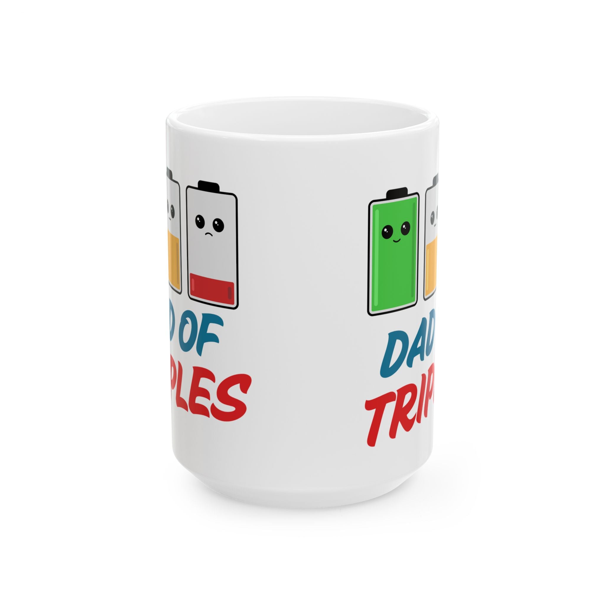 "Dad of Triplets" Battery Mood Coffee Mug | New Dad of Three Gift