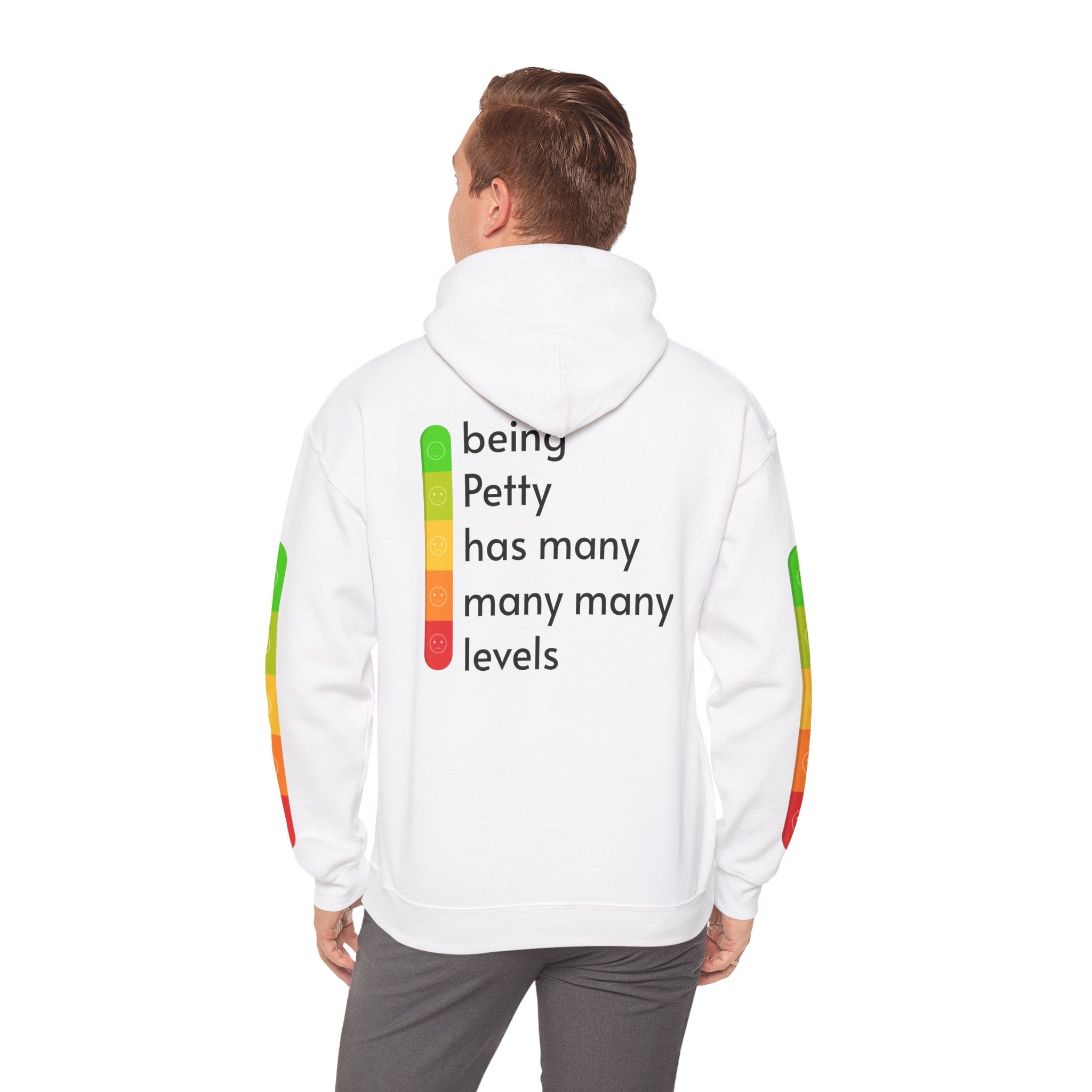 Petty Levels Meter Hoodie - Funny Sarcastic Graphic Hooded Sweatshirt