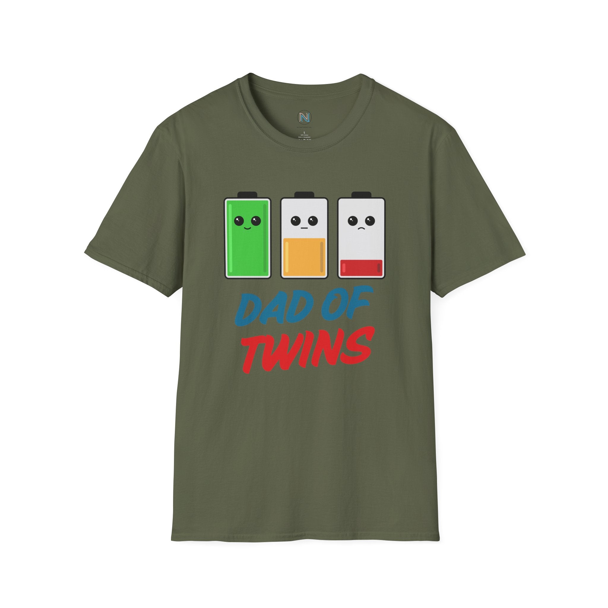 "Dad of Twins" Battery T-Shirt