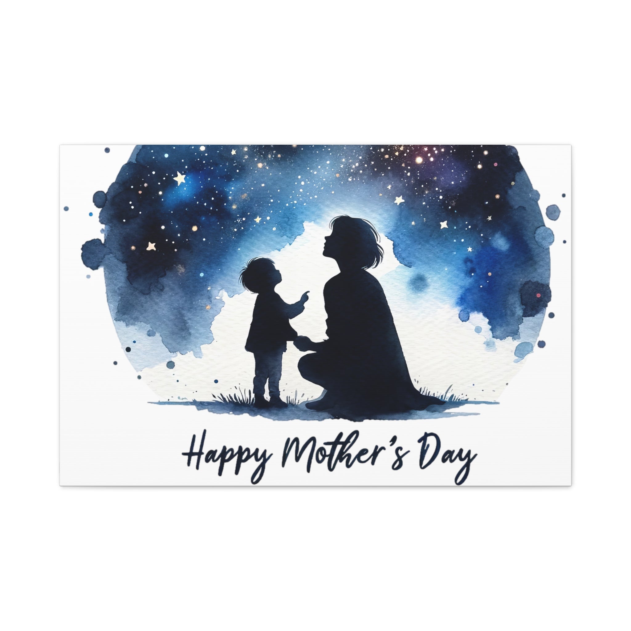 "Love You to the Moon" Mother's Day Canvas | Starry Night Mom & Son Silhouette