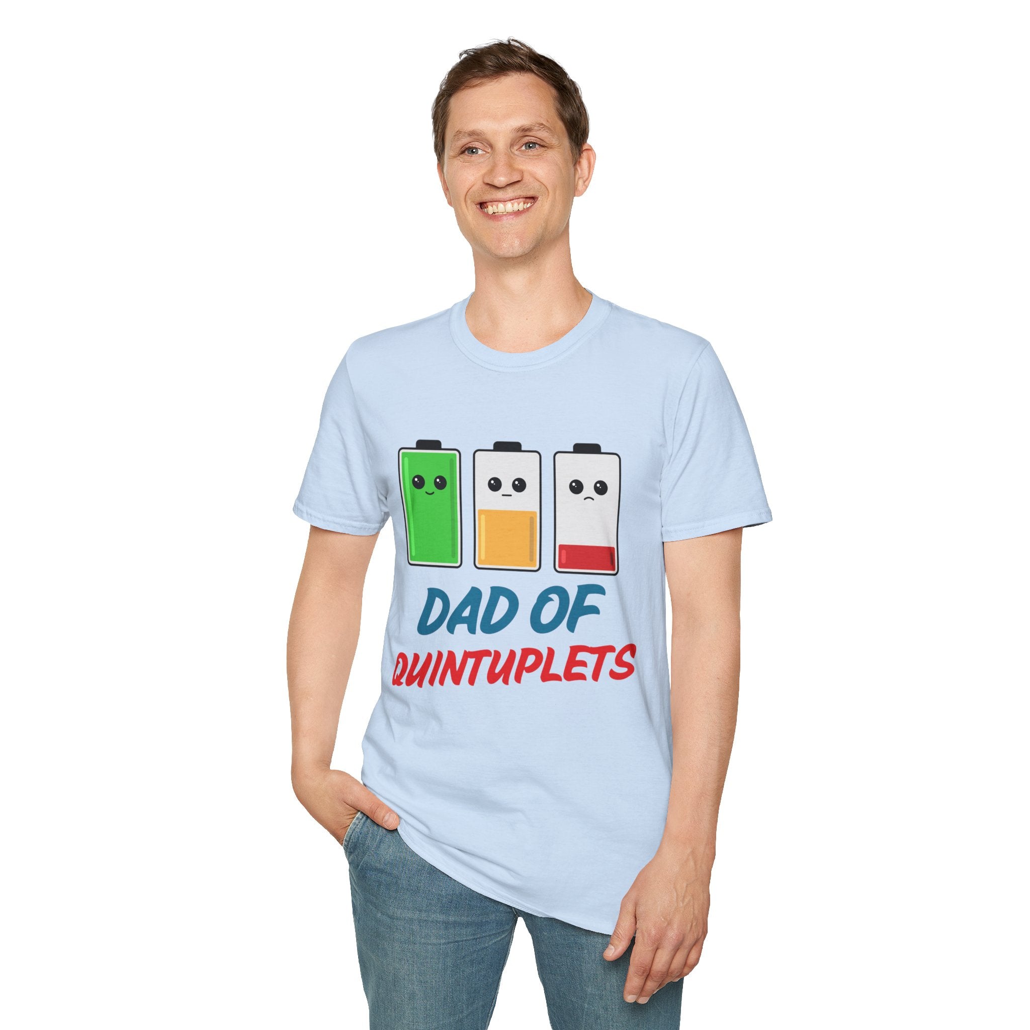 "Dads of Quints" Battery T-Shirt - Funny Gift for Father of Five