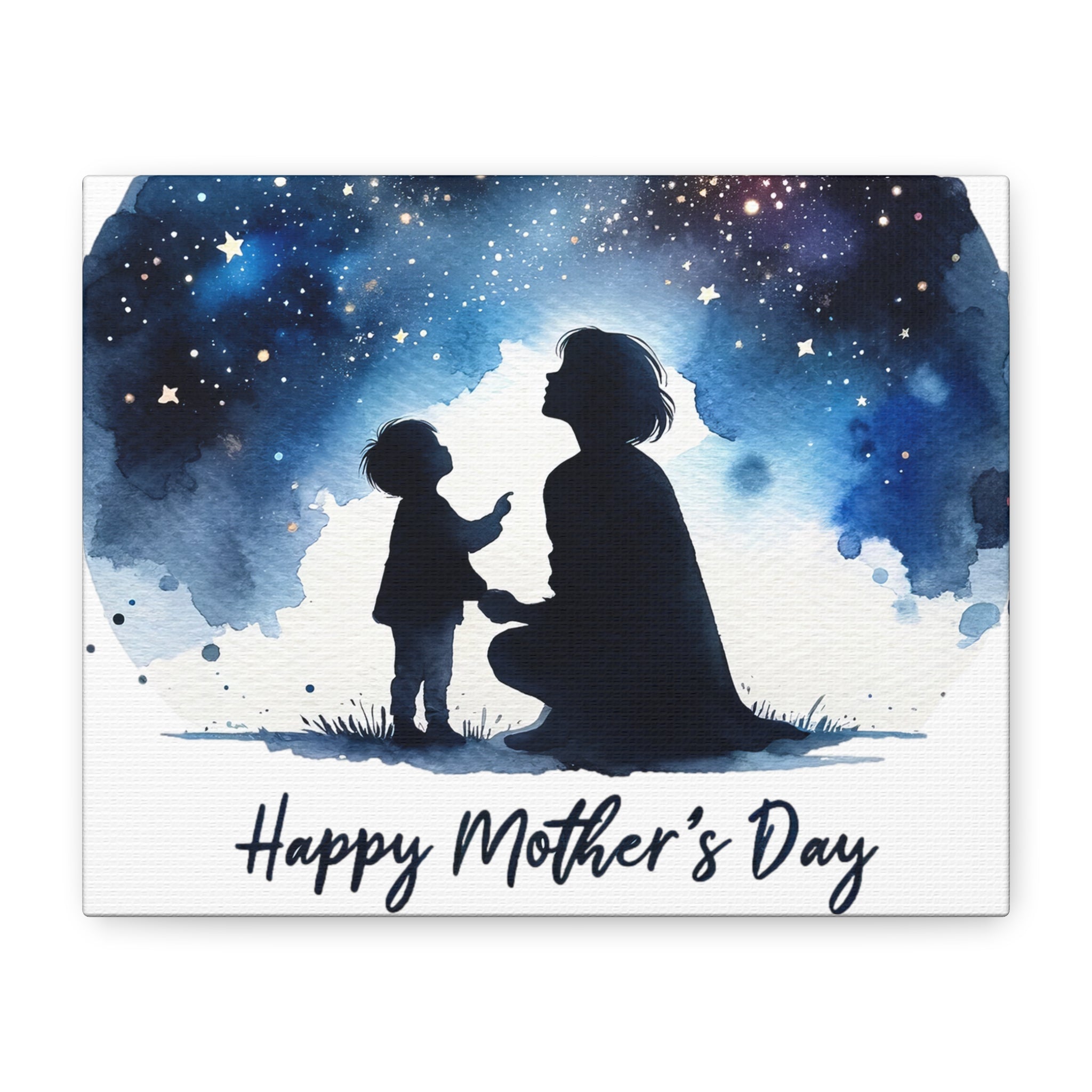 "Love You to the Moon" Mother's Day Canvas | Starry Night Mom & Son Silhouette