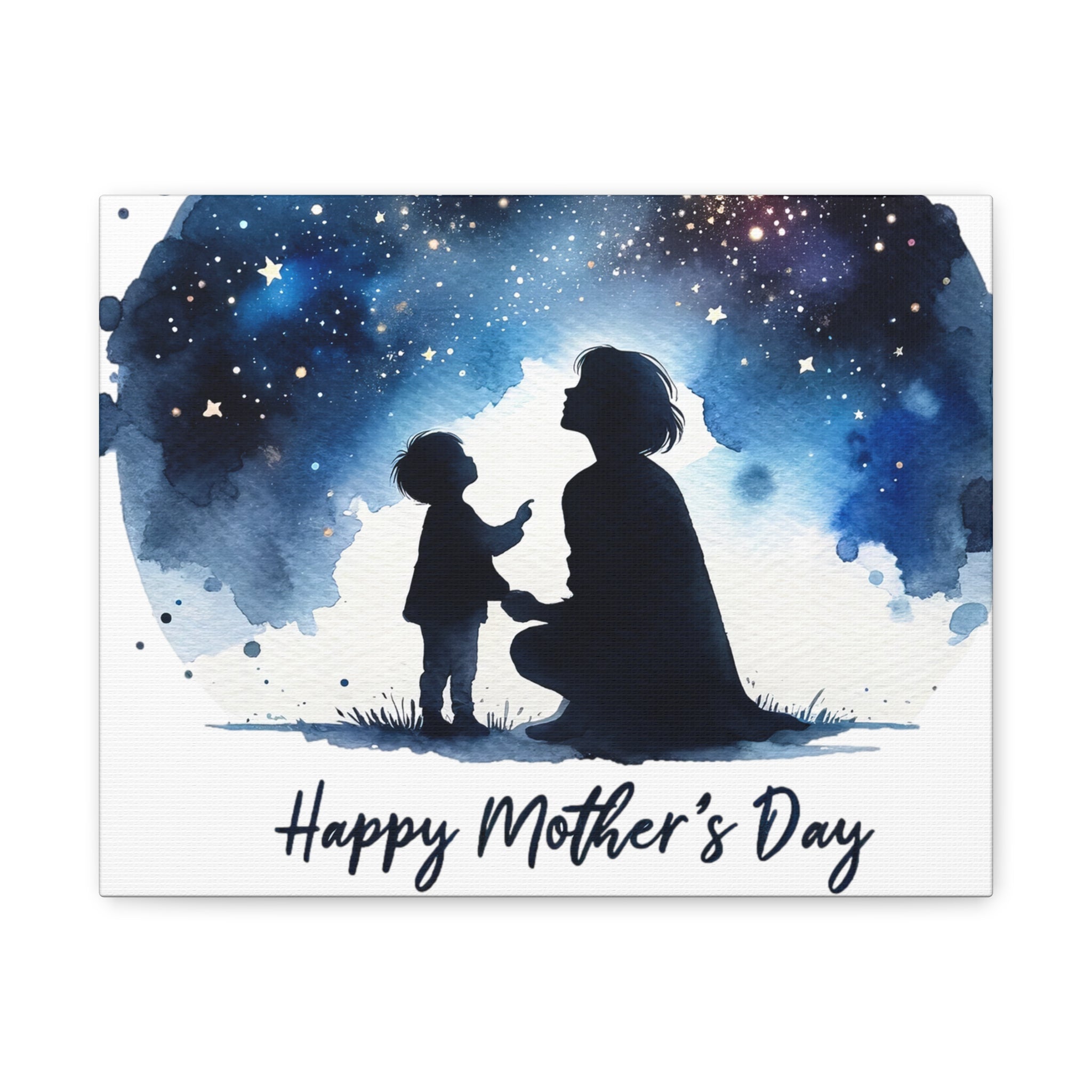 "Love You to the Moon" Mother's Day Canvas | Starry Night Mom & Son Silhouette