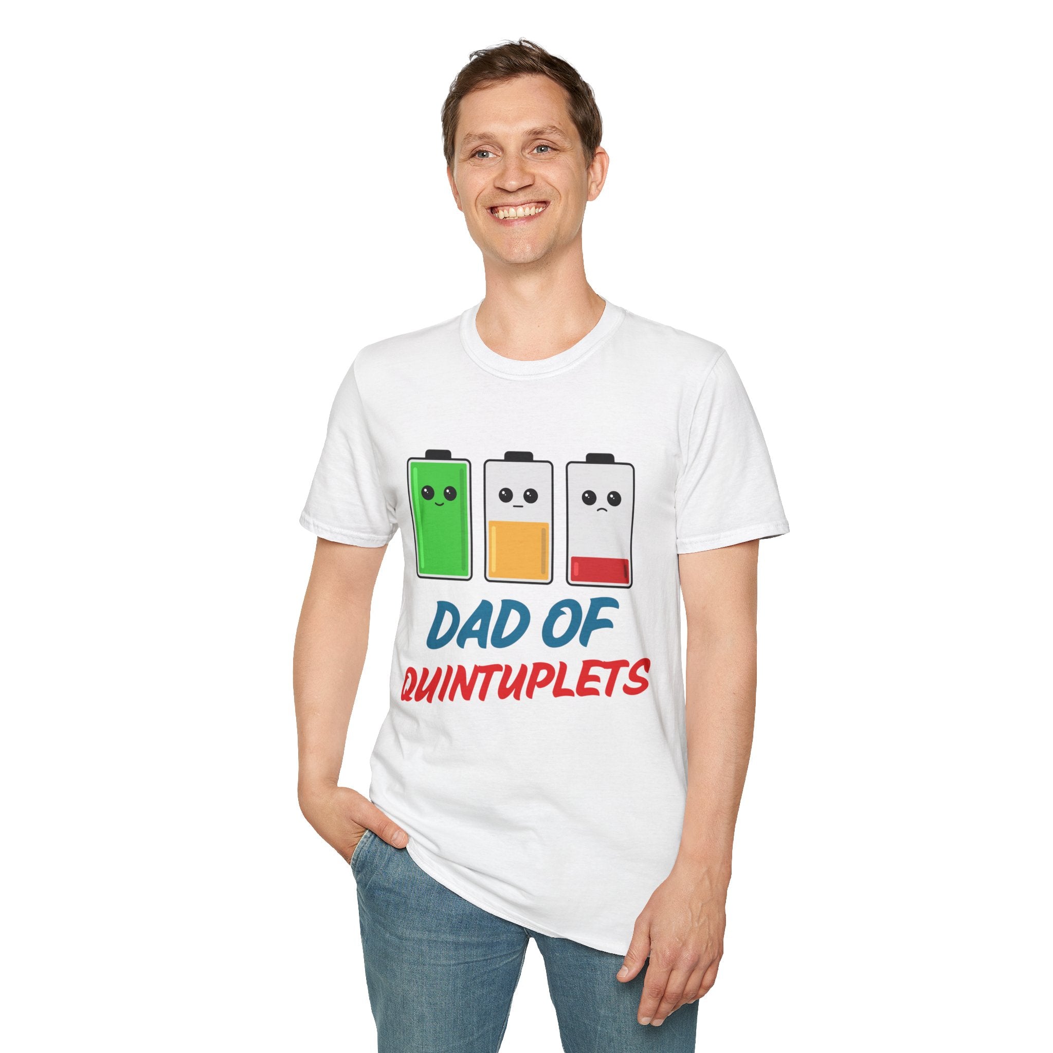 "Dads of Quints" Battery T-Shirt - Funny Gift for Father of Five