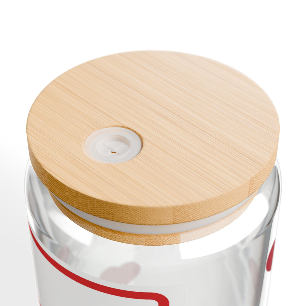 Mom of Quadruplets Glass Can Tumbler | Iced Coffee Cup with Bamboo Lid & Straw