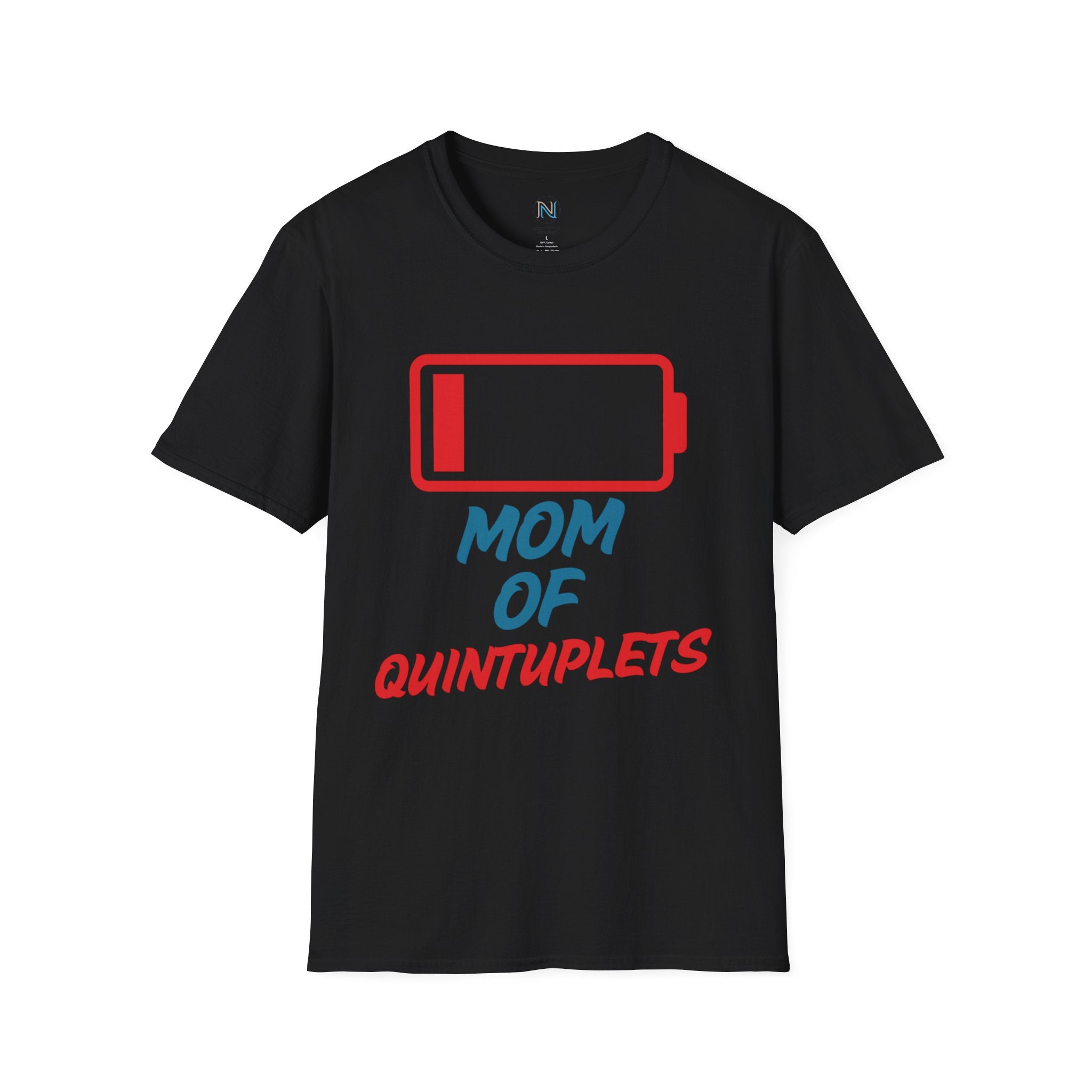 "Mom of Quints" Low Battery T-Shirt