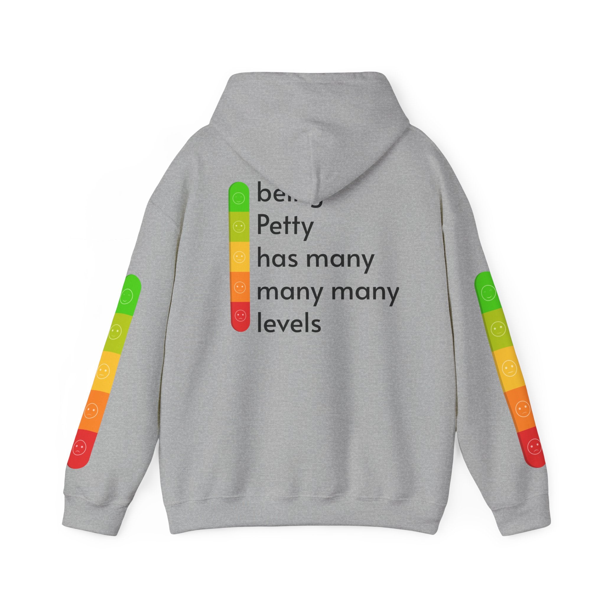 Petty Levels Meter Hoodie - Funny Sarcastic Graphic Hooded Sweatshirt