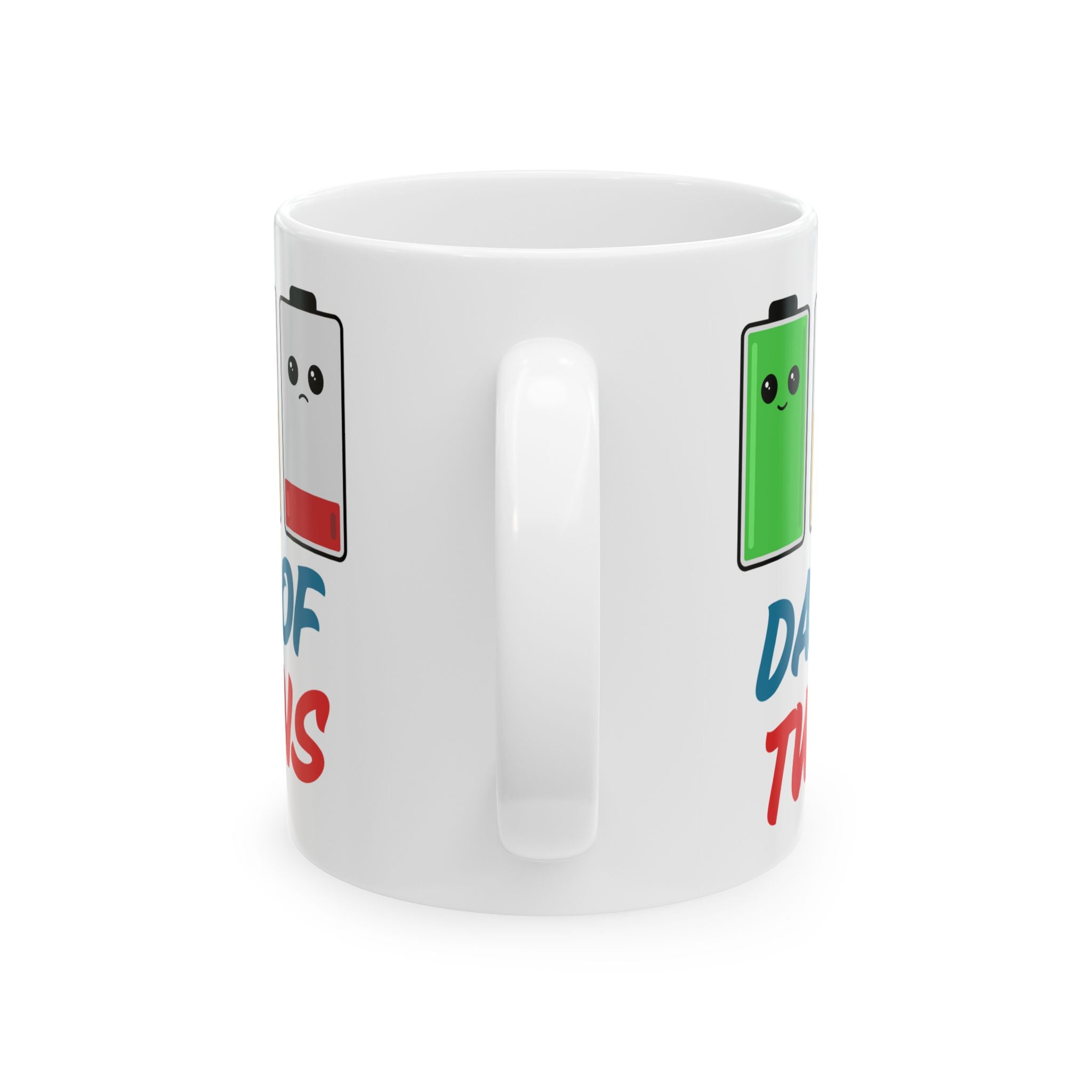 Dad of Twins "Low Battery" Mug | Funny Twin Dad Gift & New Father Present