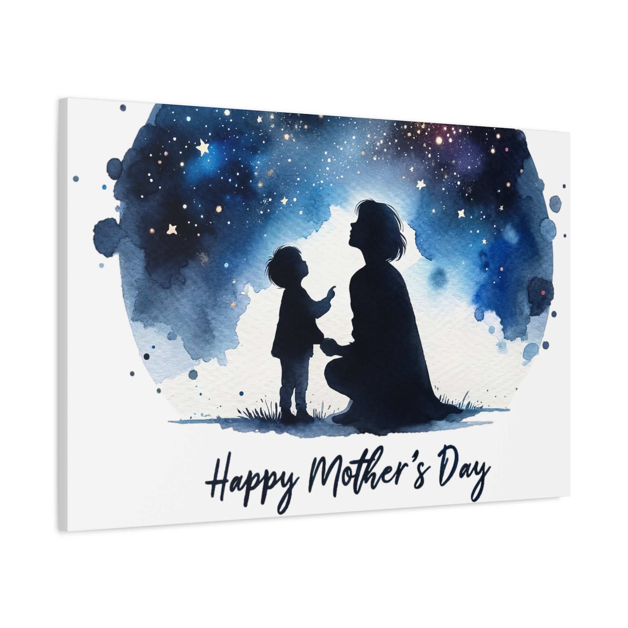"Love You to the Moon" Mother's Day Canvas | Starry Night Mom & Son Silhouette