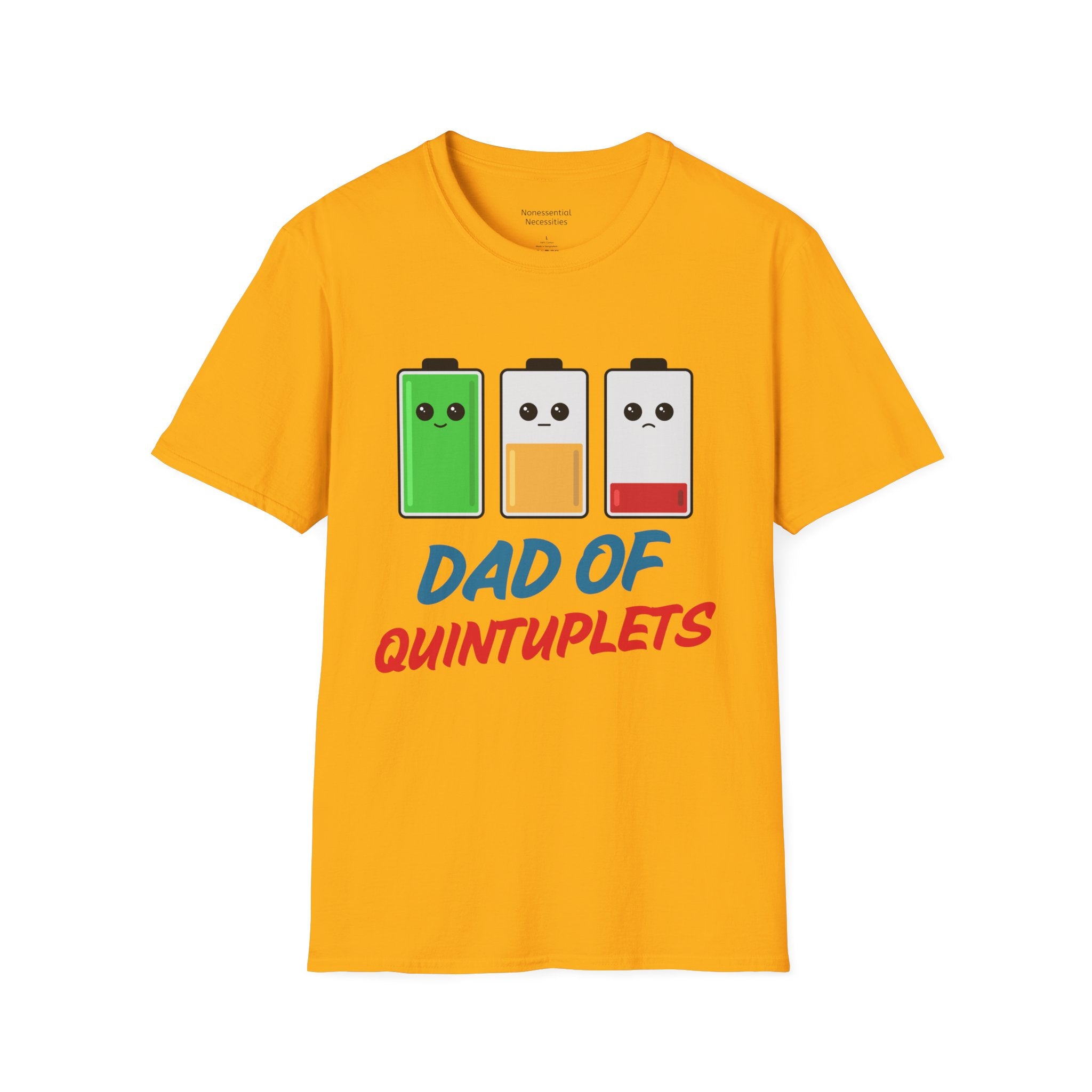 "Dads of Quints" Battery T-Shirt - Funny Gift for Father of Five