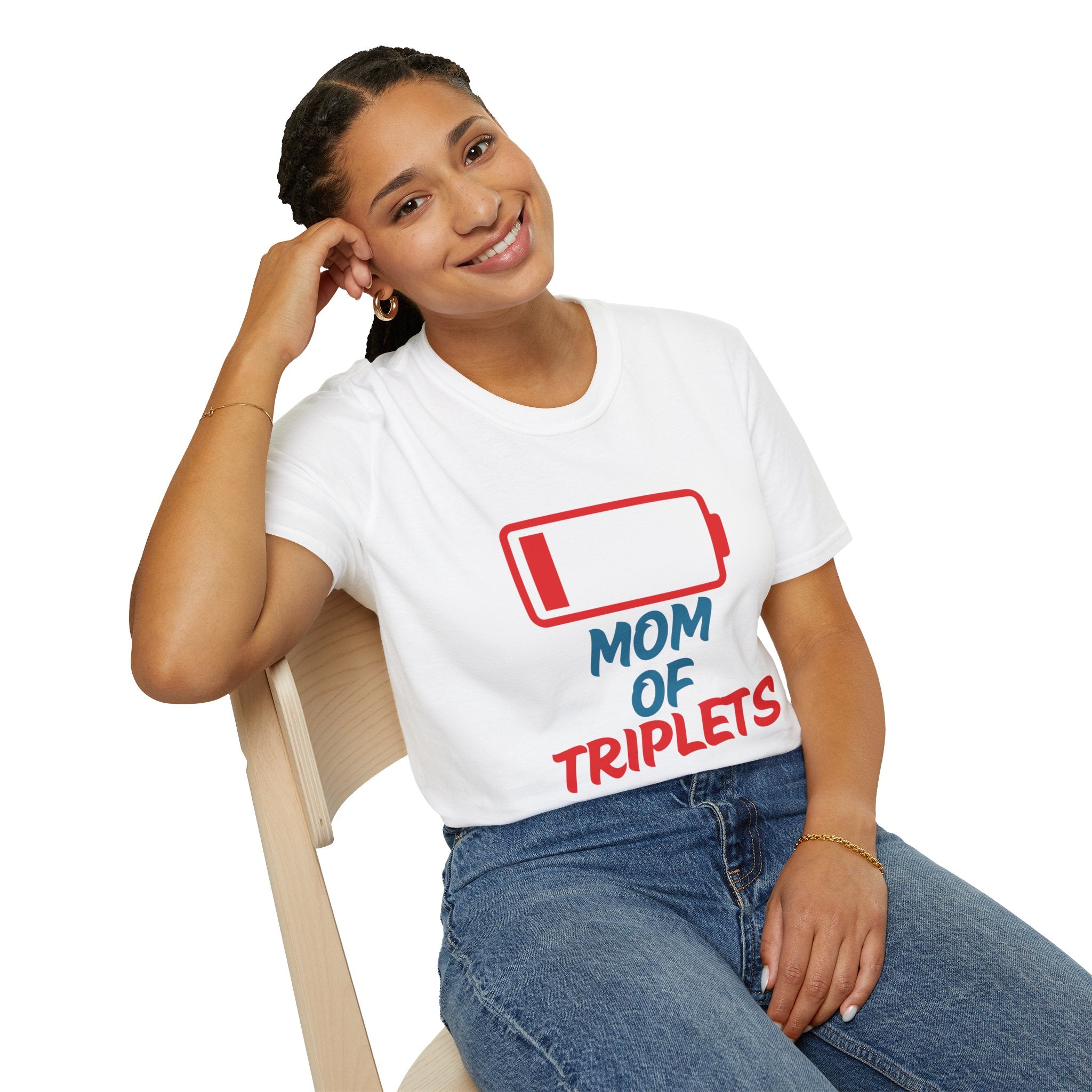 "Mom of Triplets" Low Battery T-Shirt
