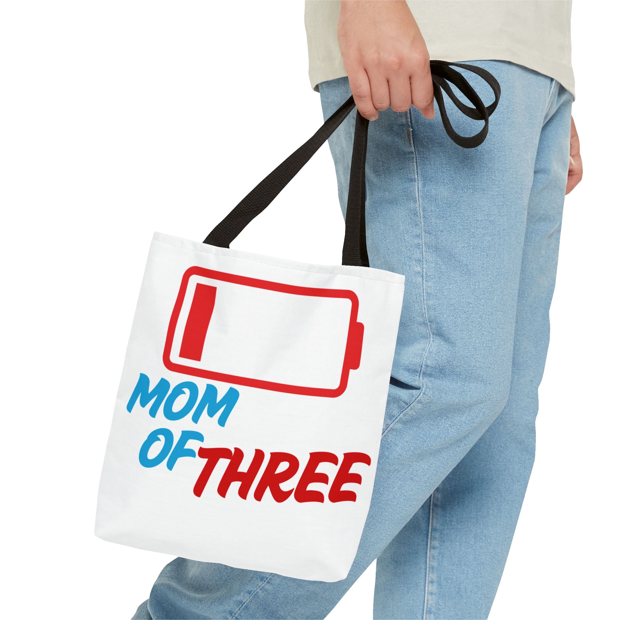 "Mom of Three" Low Battery Tote