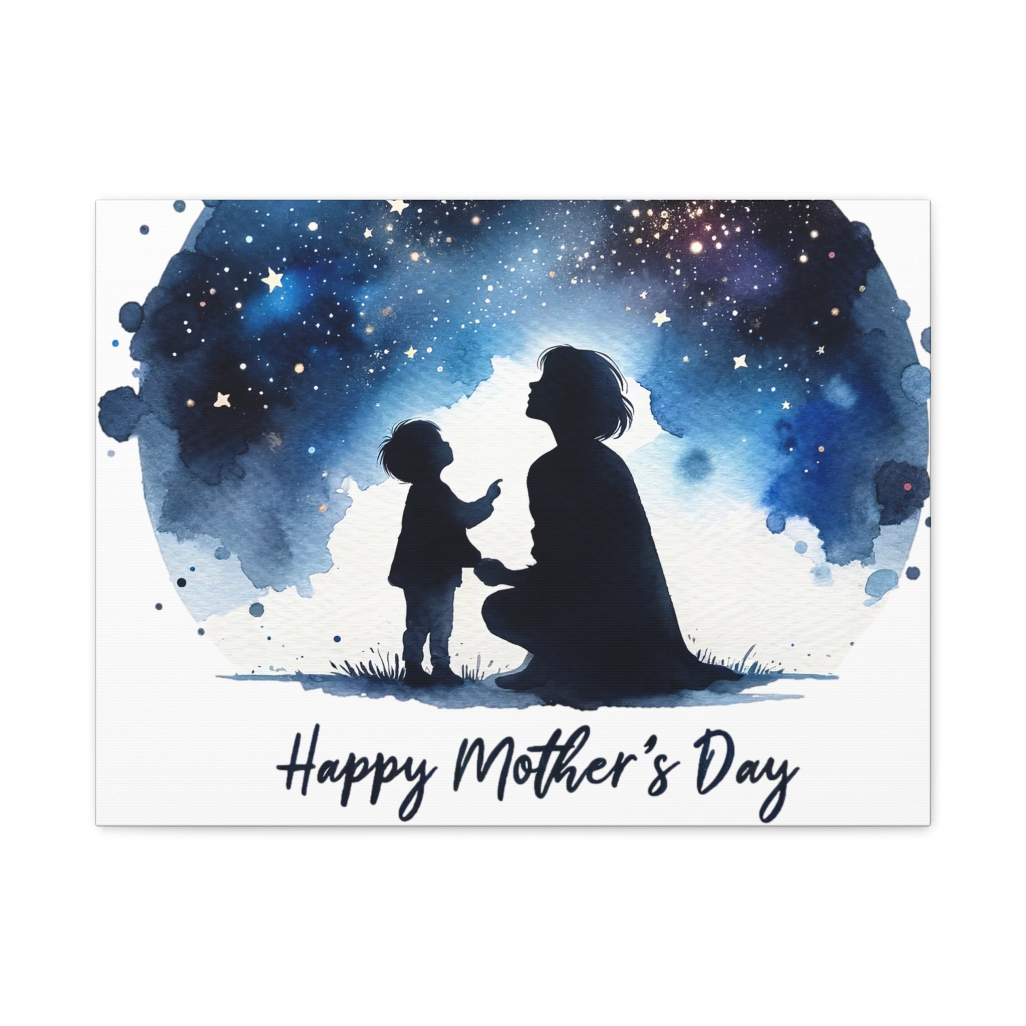 "Love You to the Moon" Mother's Day Canvas | Starry Night Mom & Son Silhouette