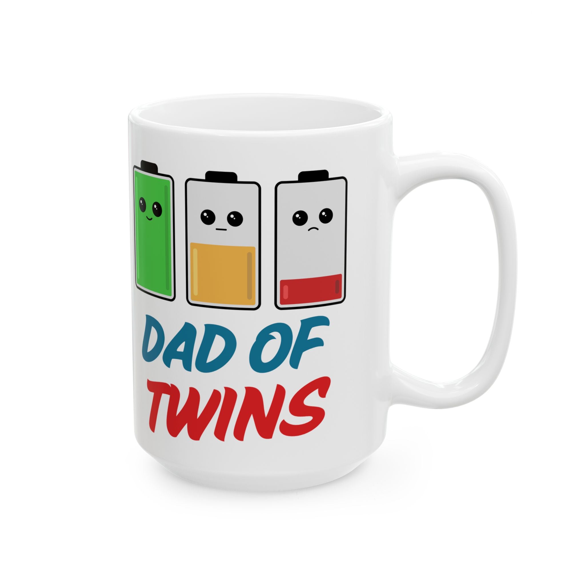 Dad of Twins "Low Battery" Mug | Funny Twin Dad Gift & New Father Present