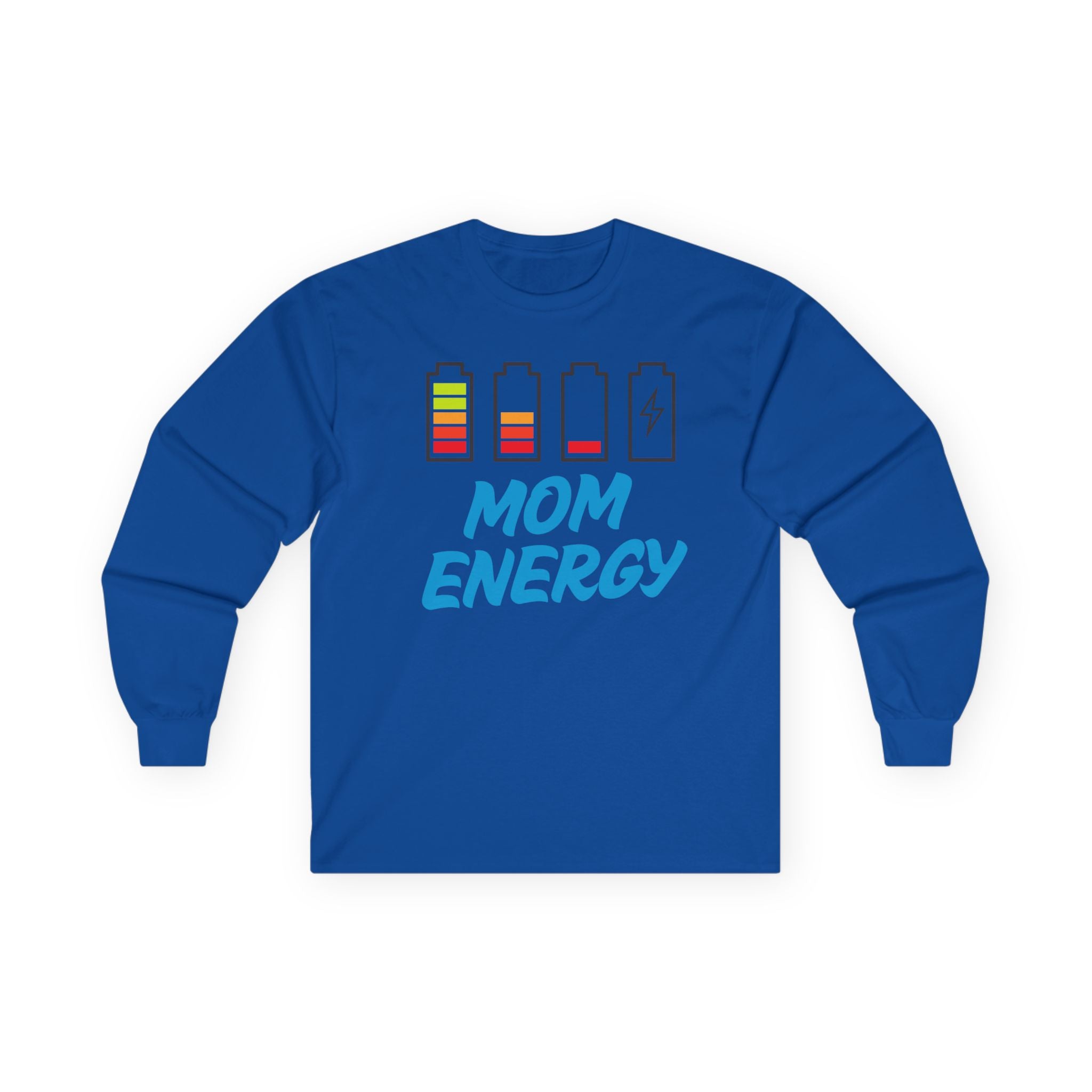 Mom Energy Battery Life Graphic Long Sleeve Tee