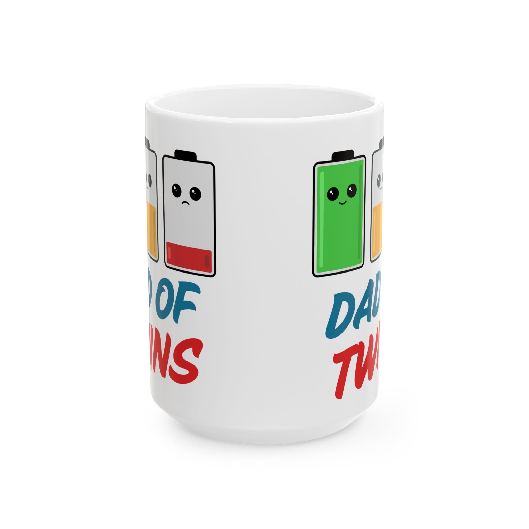 Dad of Twins "Low Battery" Mug | Funny Twin Dad Gift & New Father Present