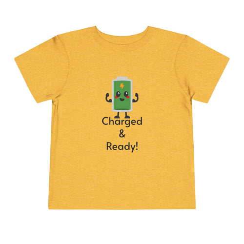 "100% Charged" Toddler Shirt | Funny No Nap Kids Outfit