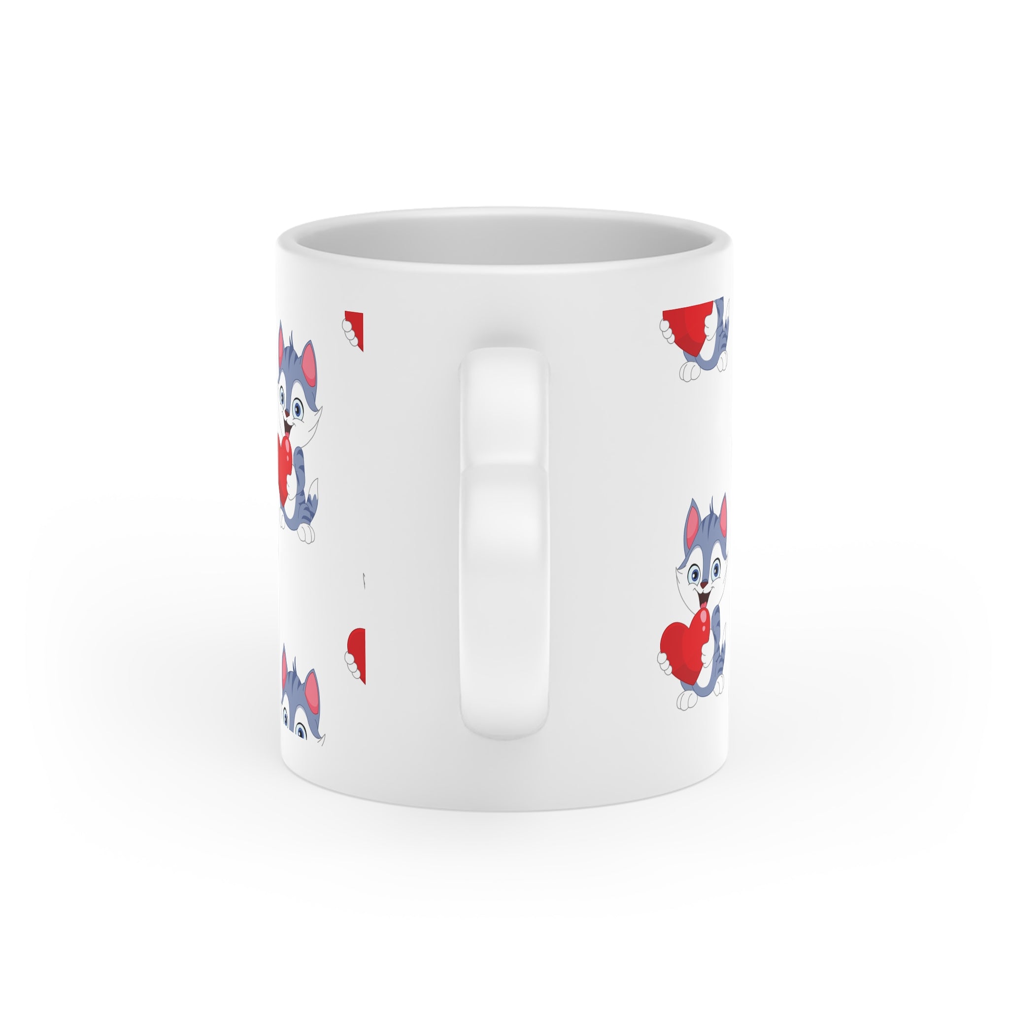 "Purr-fect Love" Heart Handle Mug | Cute Kitten Coffee Cup for Cat Moms