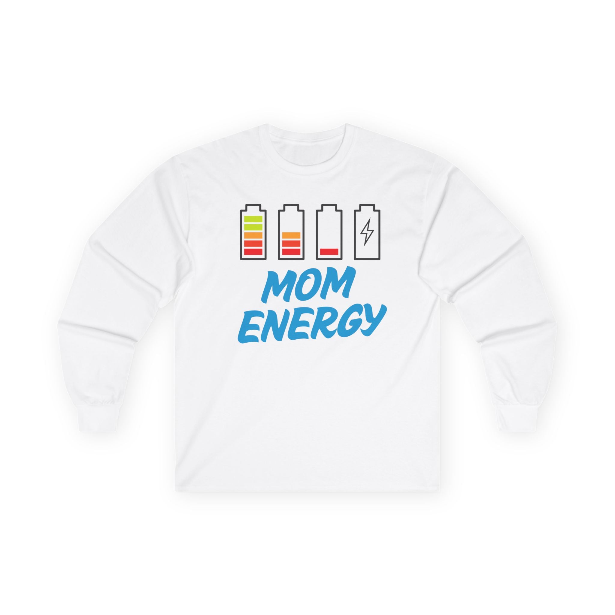 Mom Energy Battery Life Graphic Long Sleeve Tee