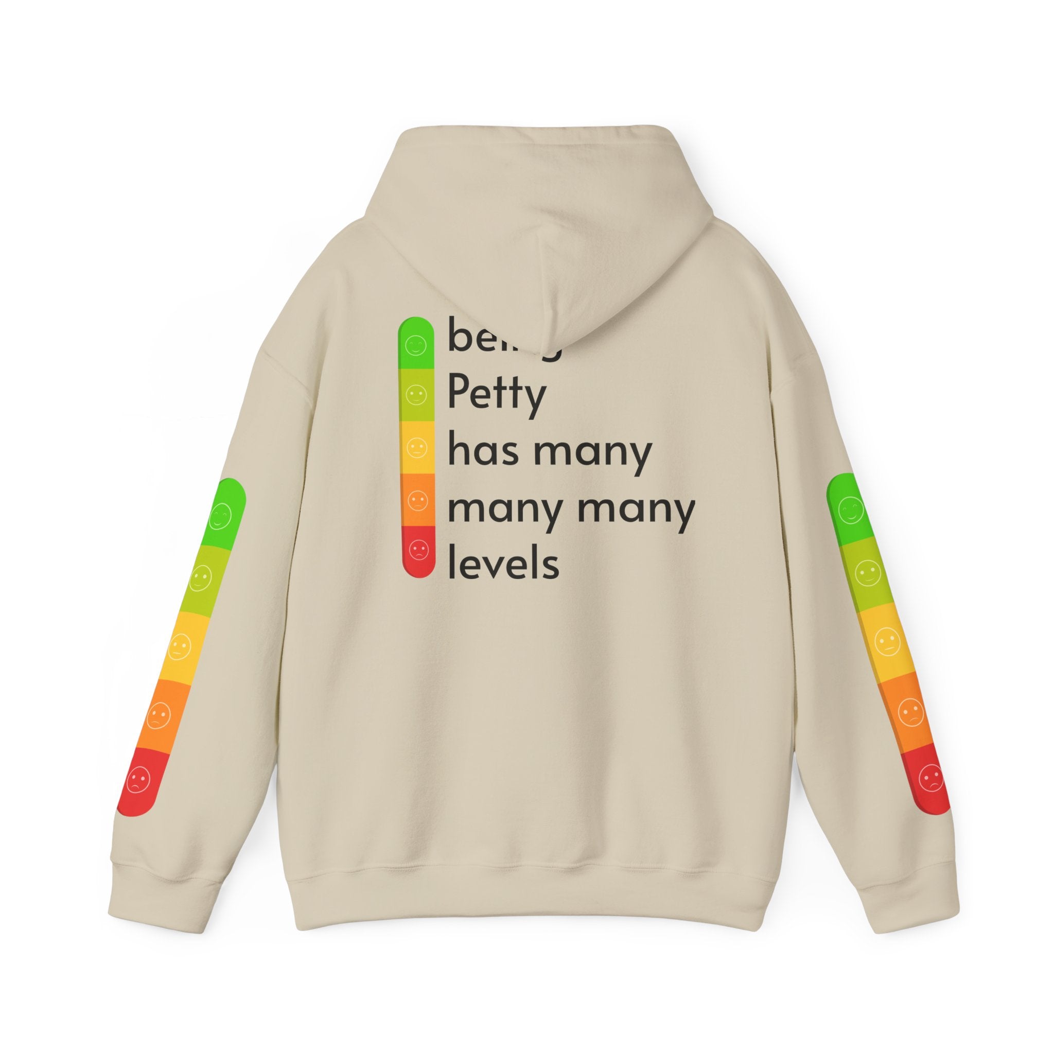 Petty Levels Meter Hoodie - Funny Sarcastic Graphic Hooded Sweatshirt