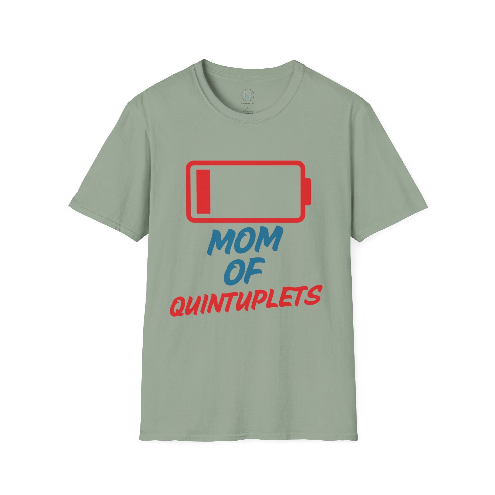 "Mom of Quints" Low Battery T-Shirt