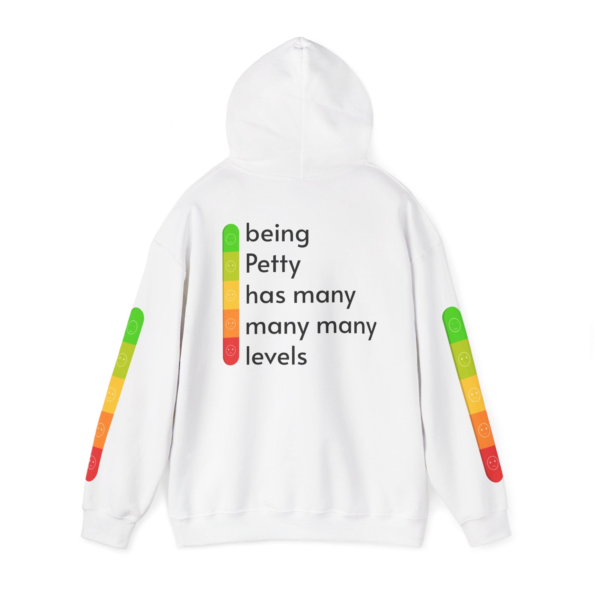 Petty Levels Meter Hoodie - Funny Sarcastic Graphic Hooded Sweatshirt