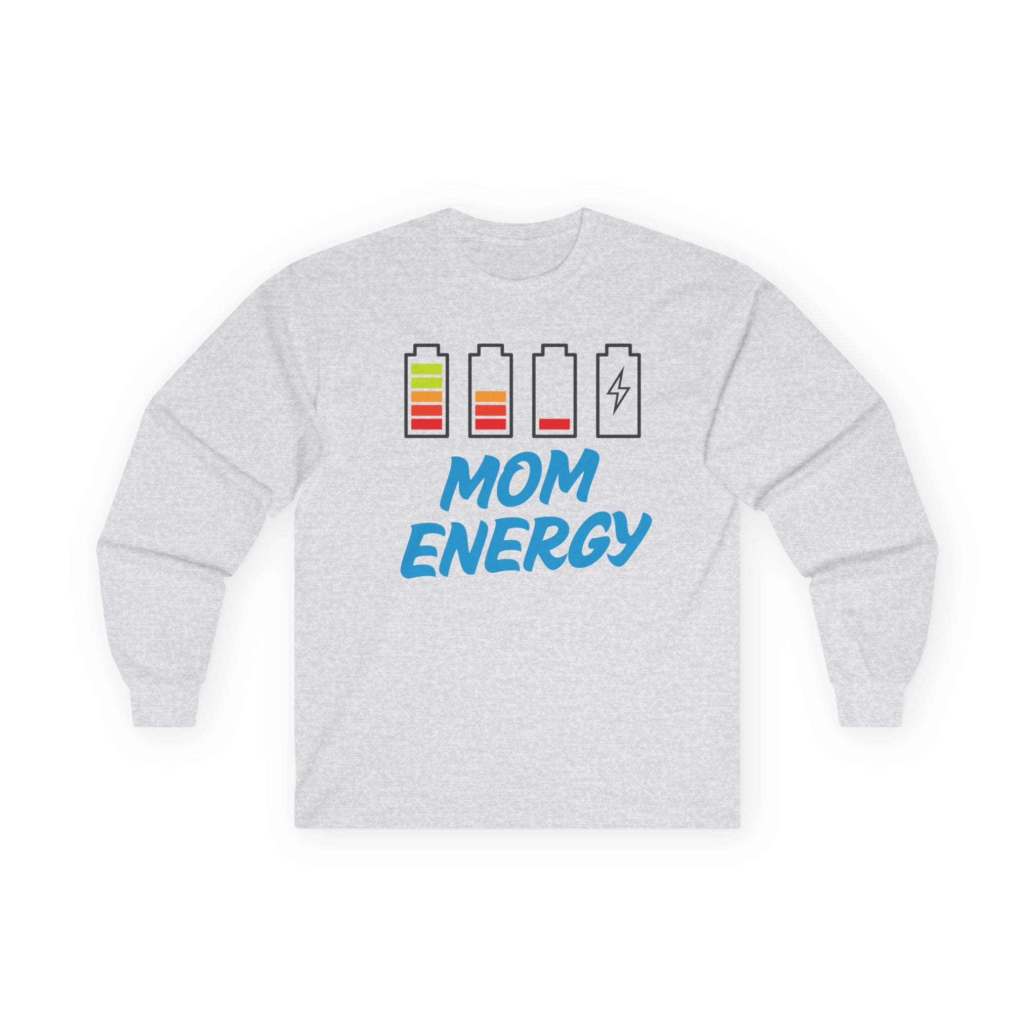 Mom Energy Battery Life Graphic Long Sleeve Tee