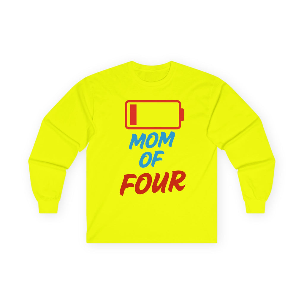 Mom of Four Low Battery Long Sleeve Tee