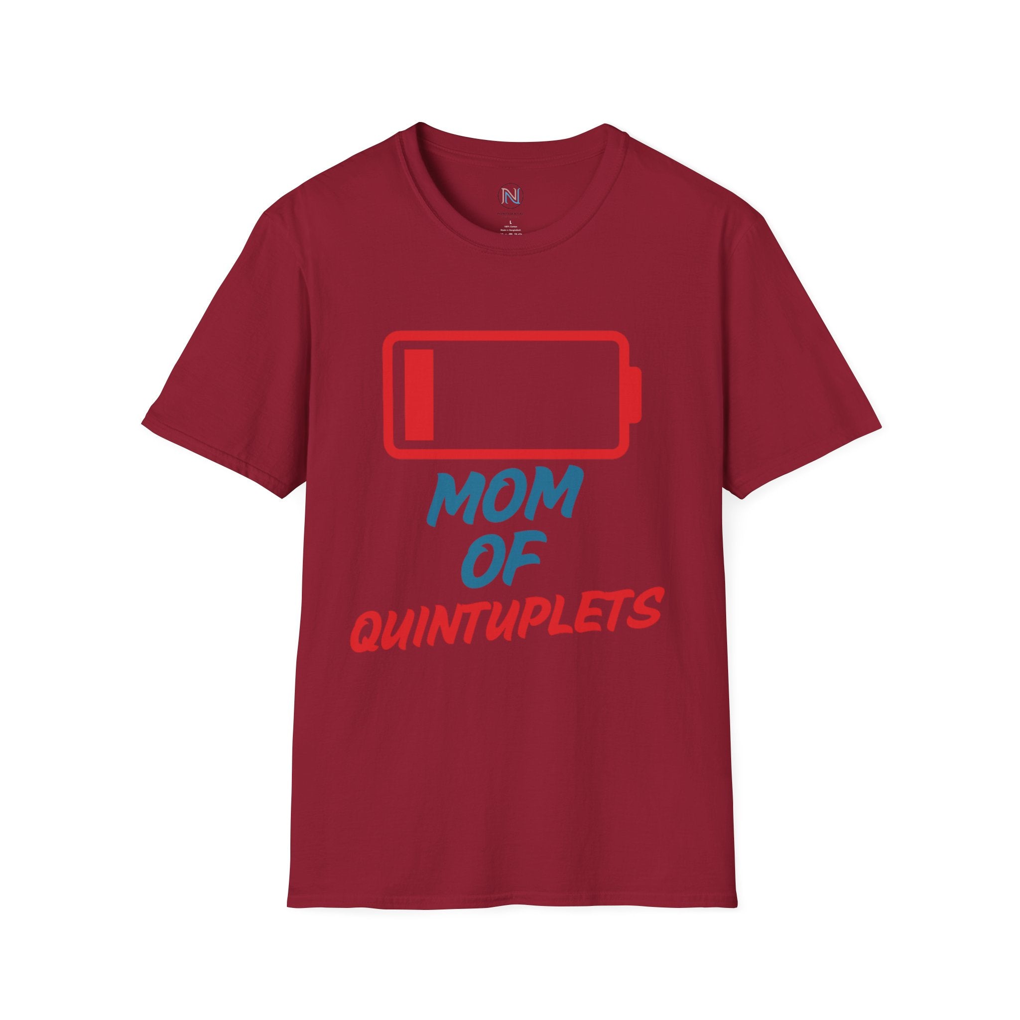"Mom of Quints" Low Battery T-Shirt