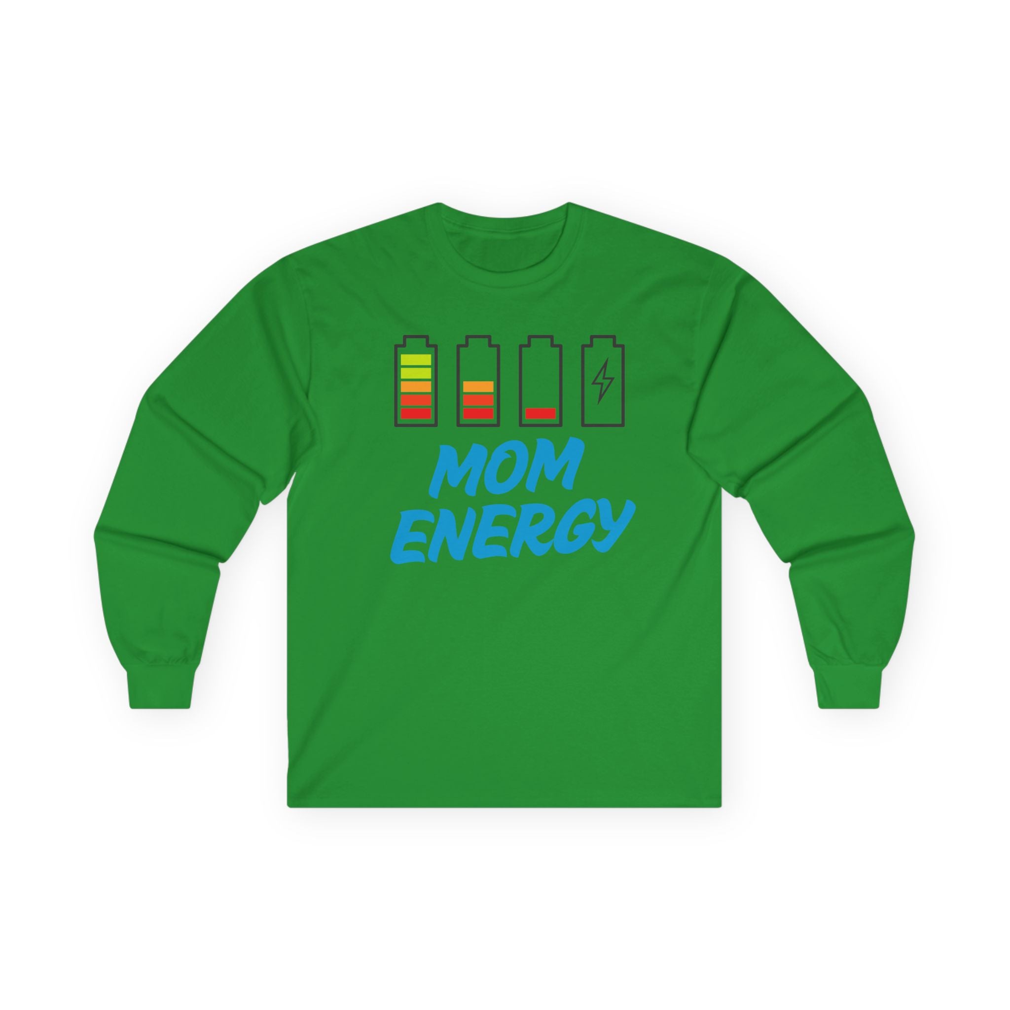 Mom Energy Battery Life Graphic Long Sleeve Tee
