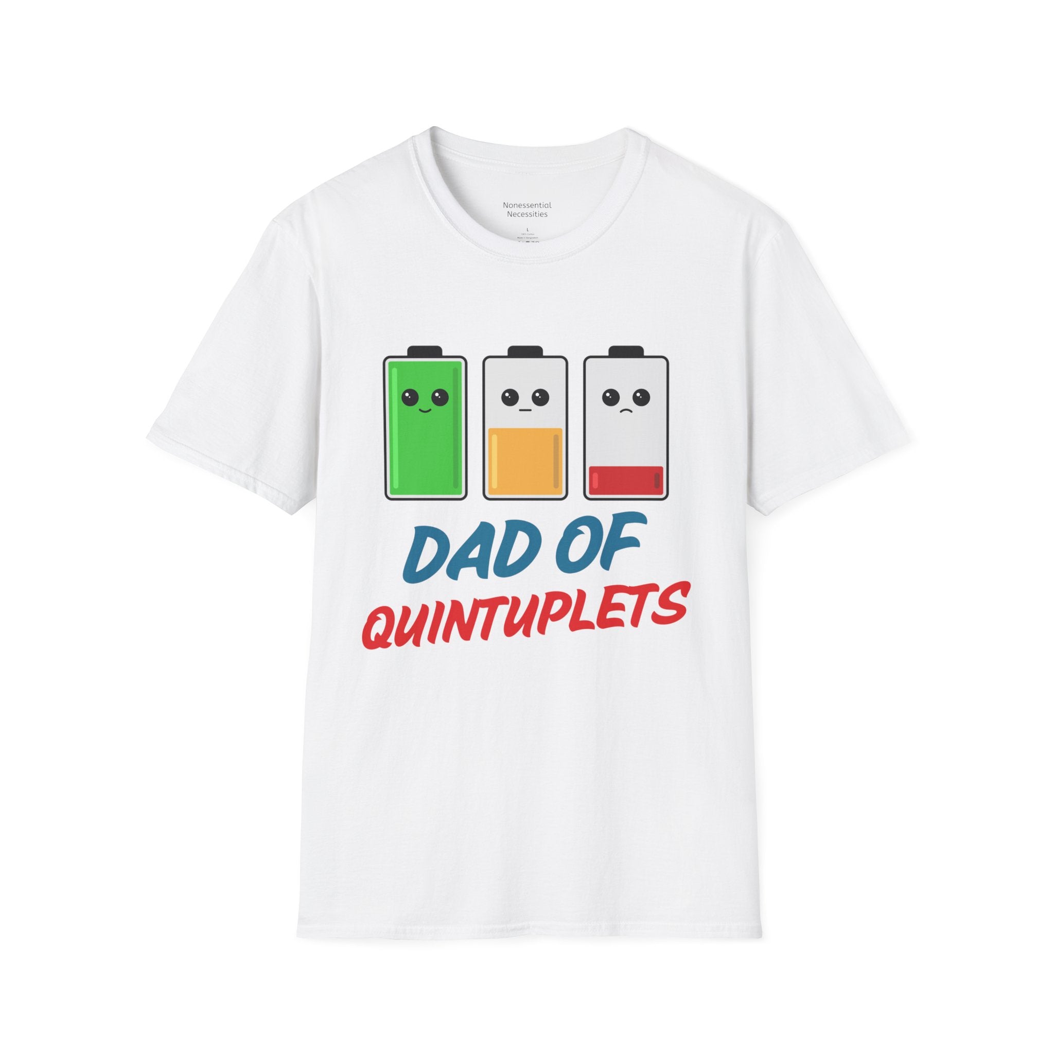 "Dads of Quints" Battery T-Shirt - Funny Gift for Father of Five