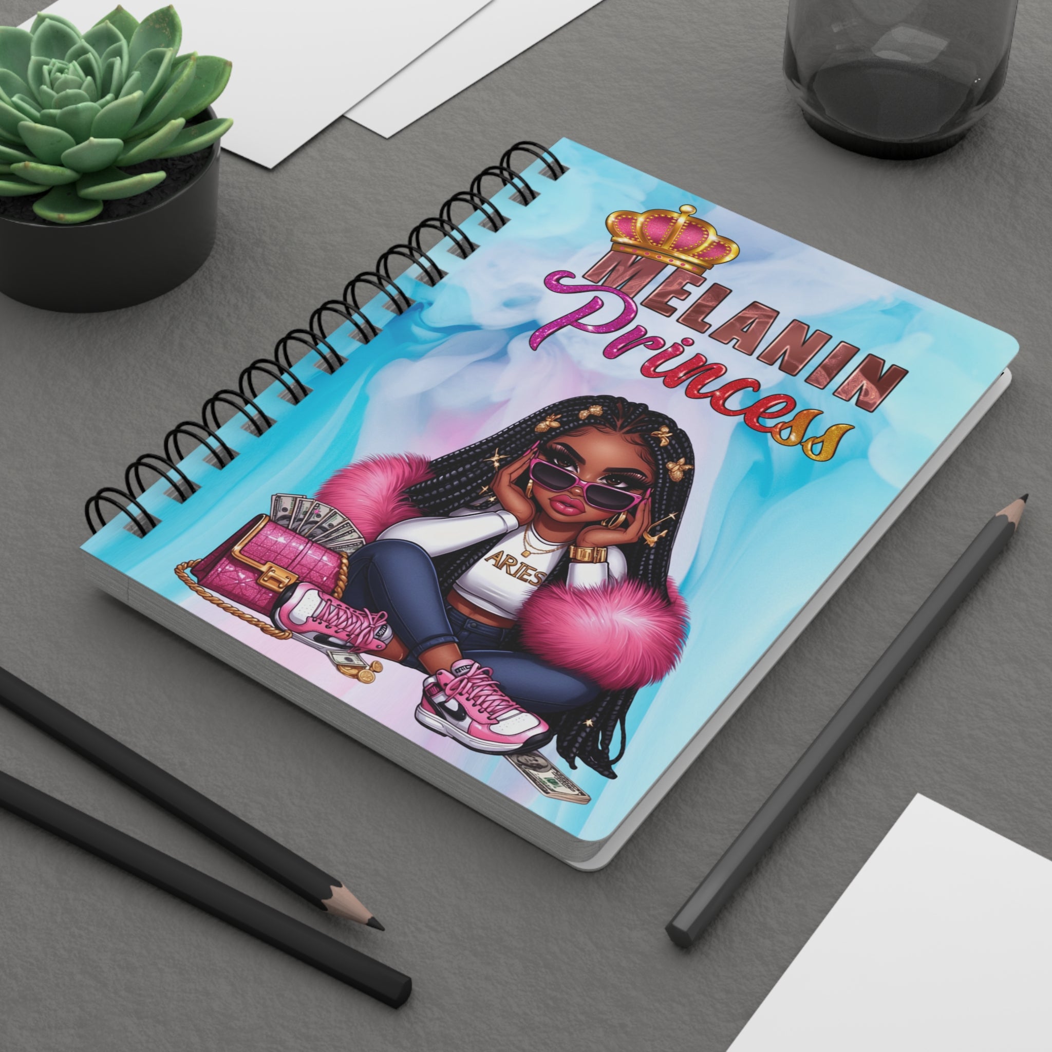 Aries Zodiac Journal | Melanin Princess Edition | Goal Setting & Action Notebook
