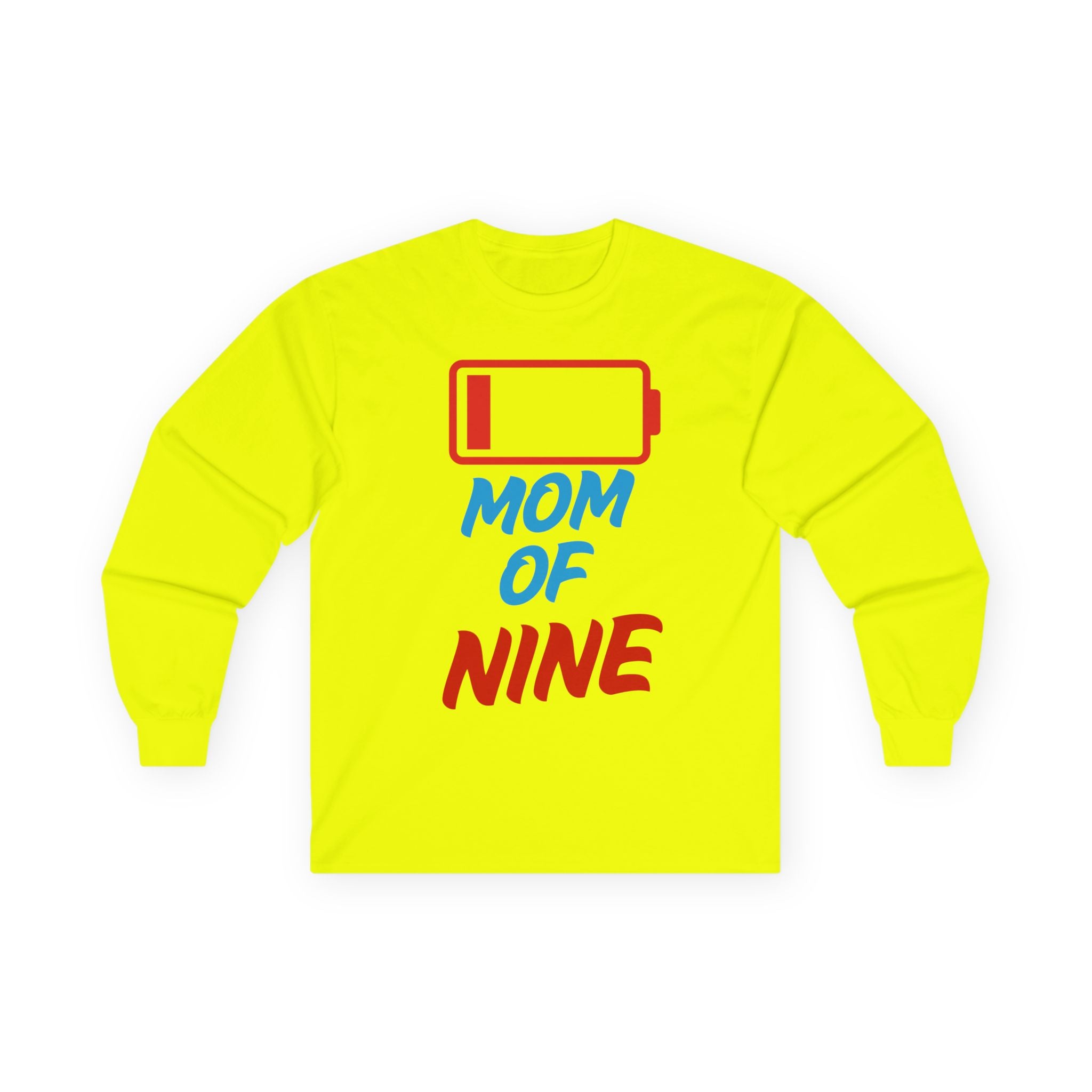 Mom of Nine Low Battery Long Sleeve Tee