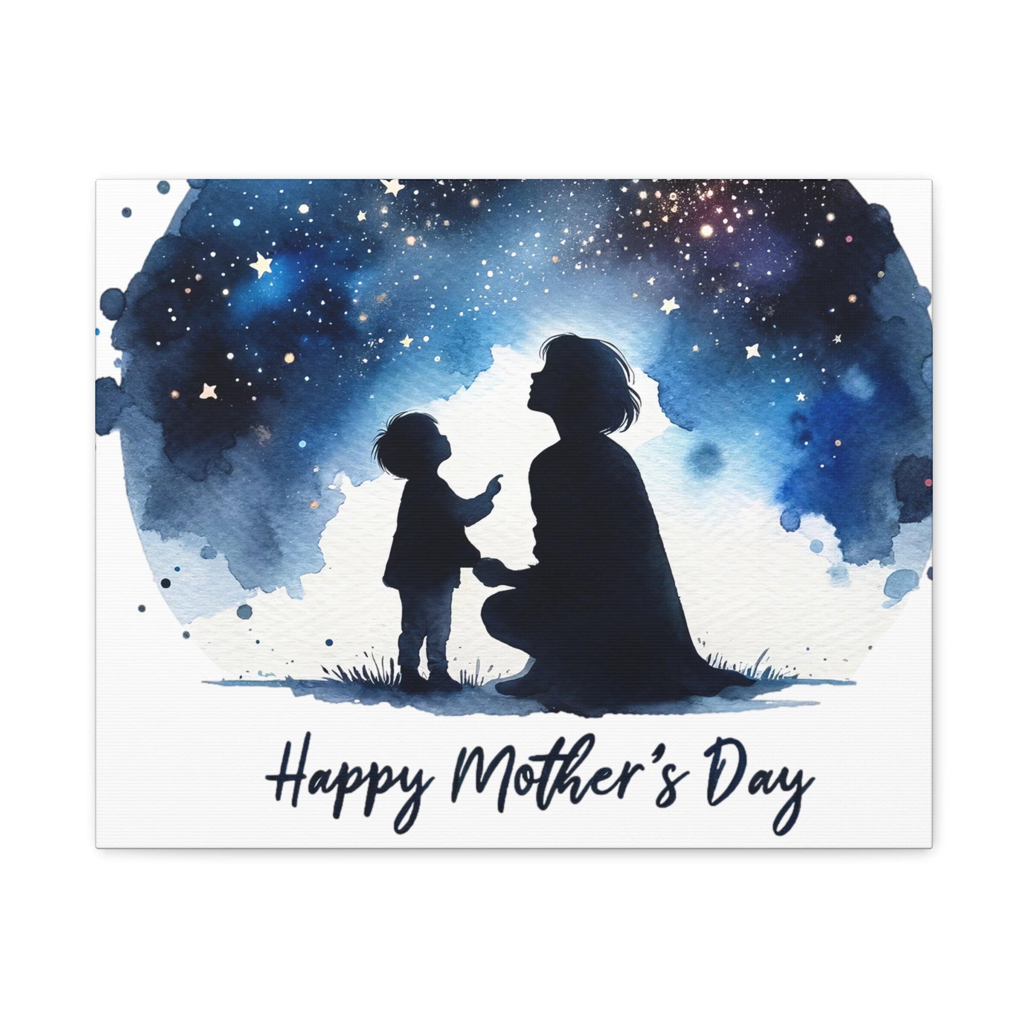 "Love You to the Moon" Mother's Day Canvas | Starry Night Mom & Son Silhouette