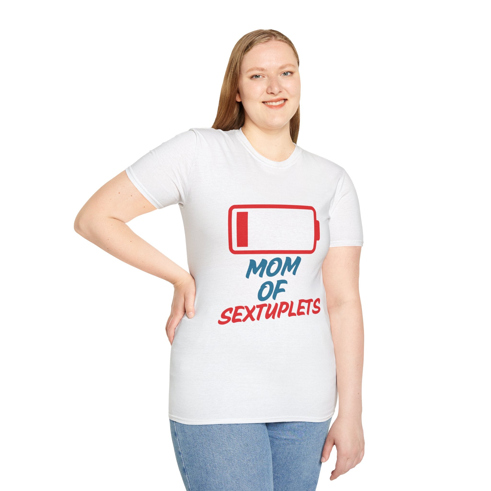 "Mom of Sextuplets" Low Battery T-Shirt