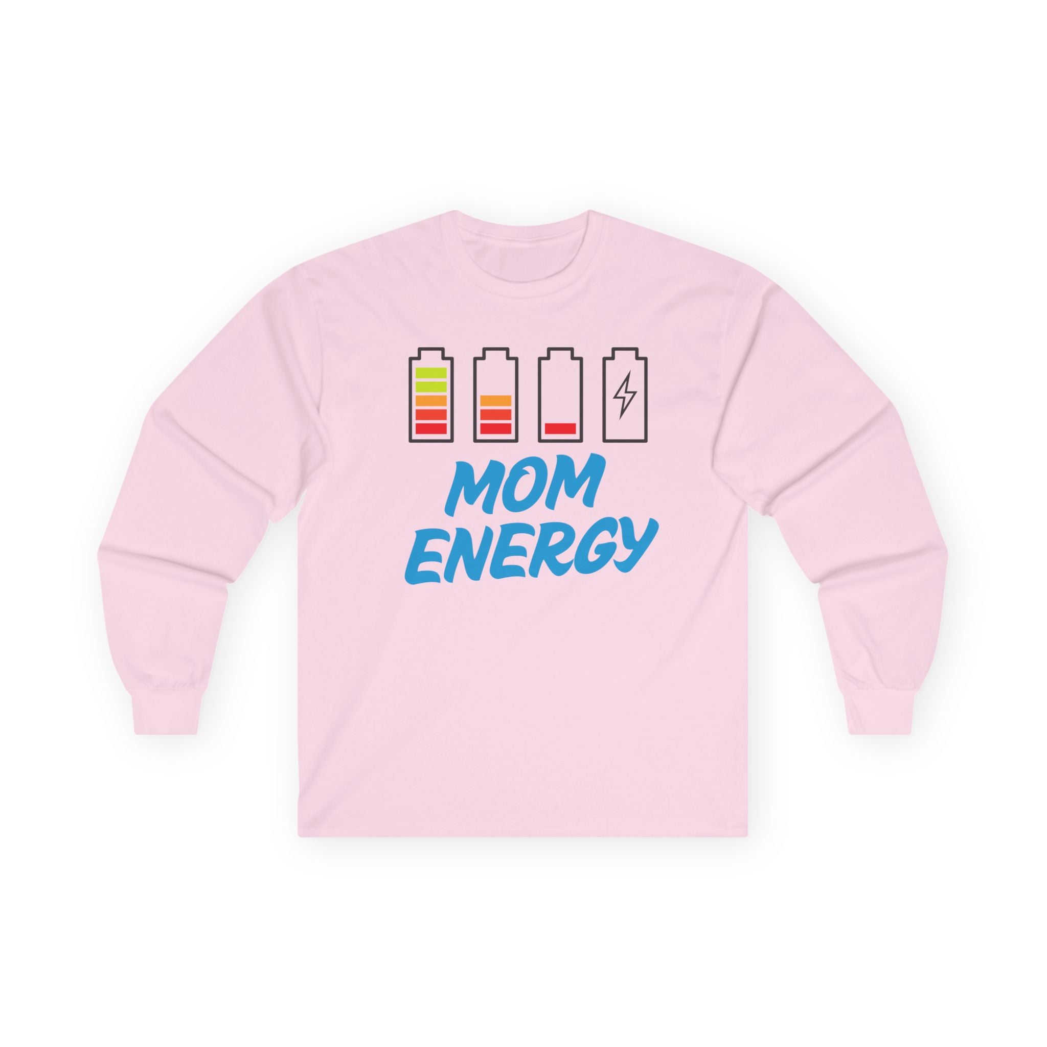 Mom Energy Battery Life Graphic Long Sleeve Tee
