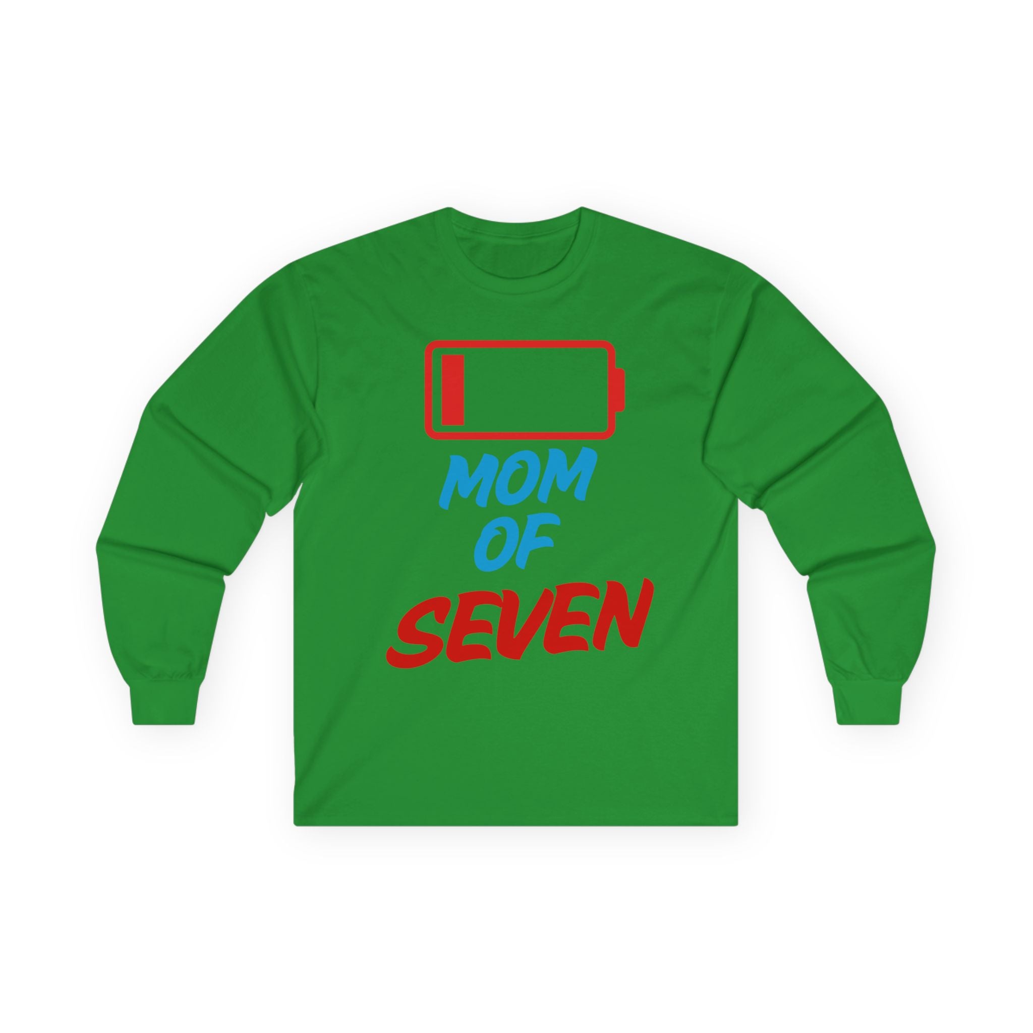 Mom of Seven Low Battery Long Sleeve Tee
